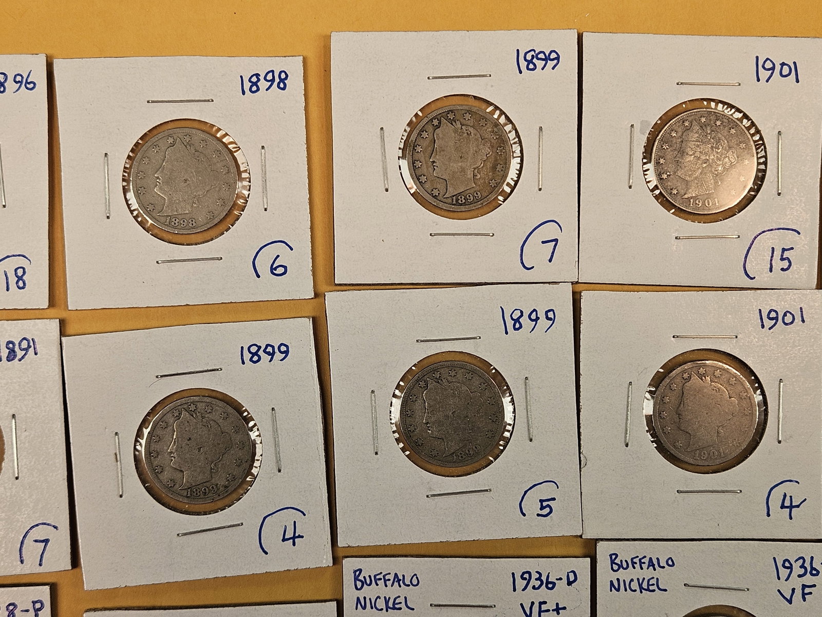 Twenty mixed Liberty and Buffalo Nickels - 3