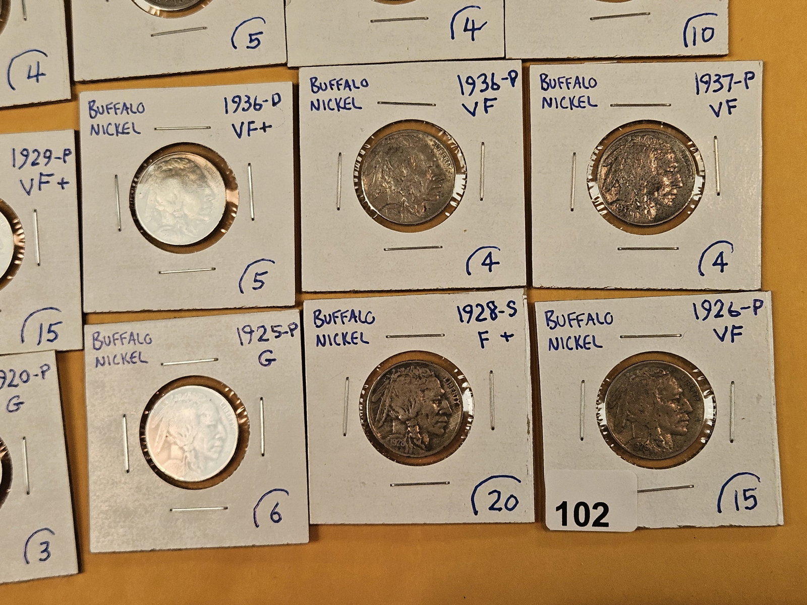 Twenty mixed Liberty and Buffalo Nickels - 7