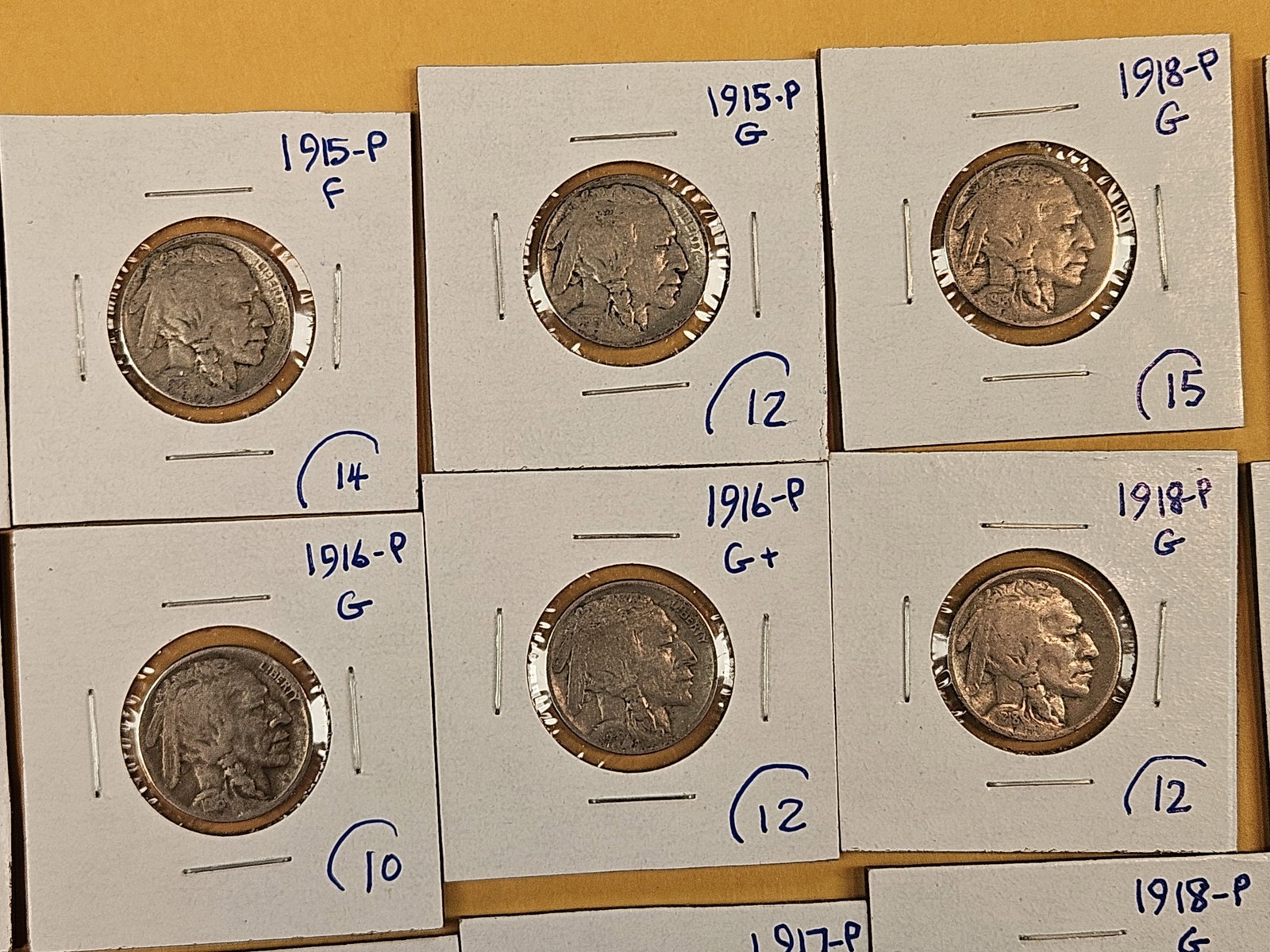 Fifteen mixed early date Buffalo Nickels - 3