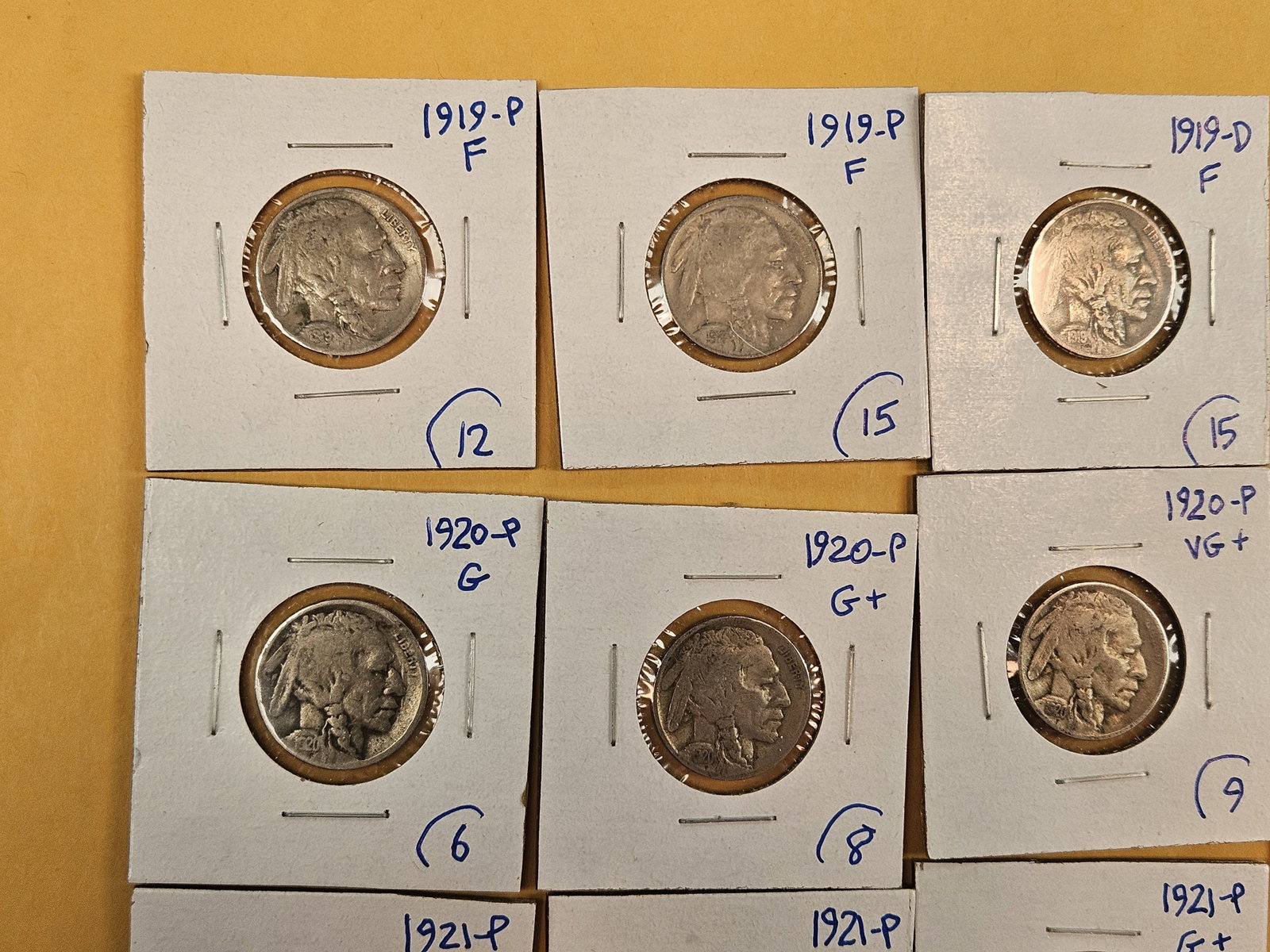 Fifteen mixed Buffalo Nickels - 2