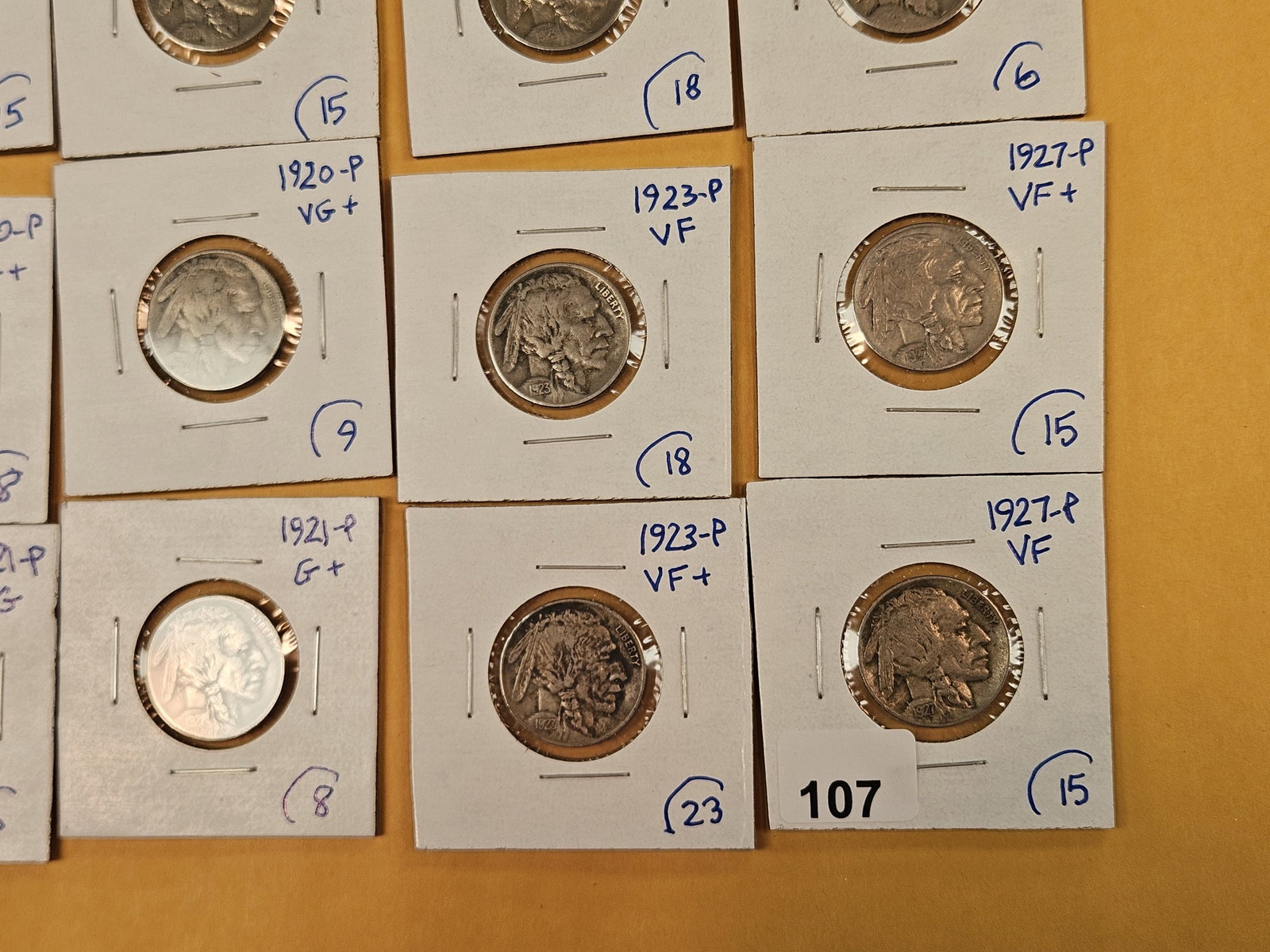 Fifteen mixed Buffalo Nickels - 7