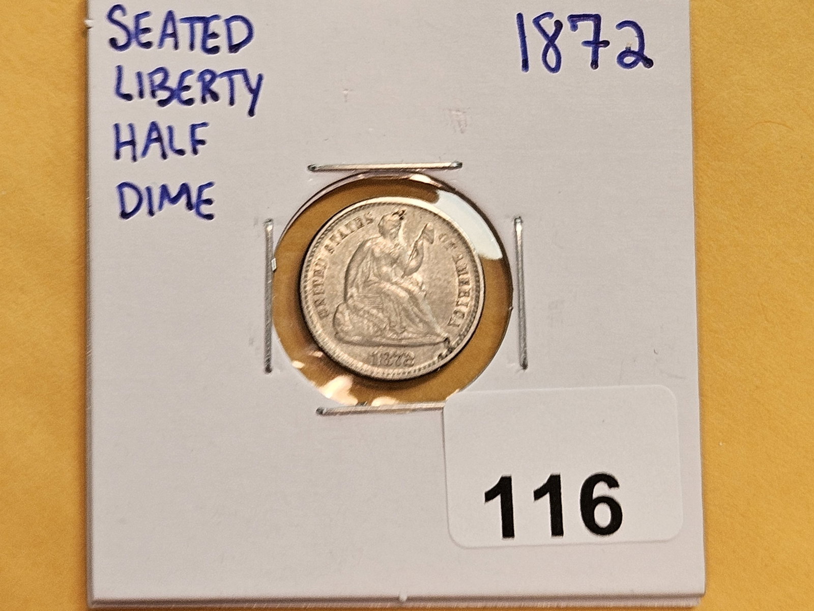 1872 Seated Liberty silver Half-Dime - 2