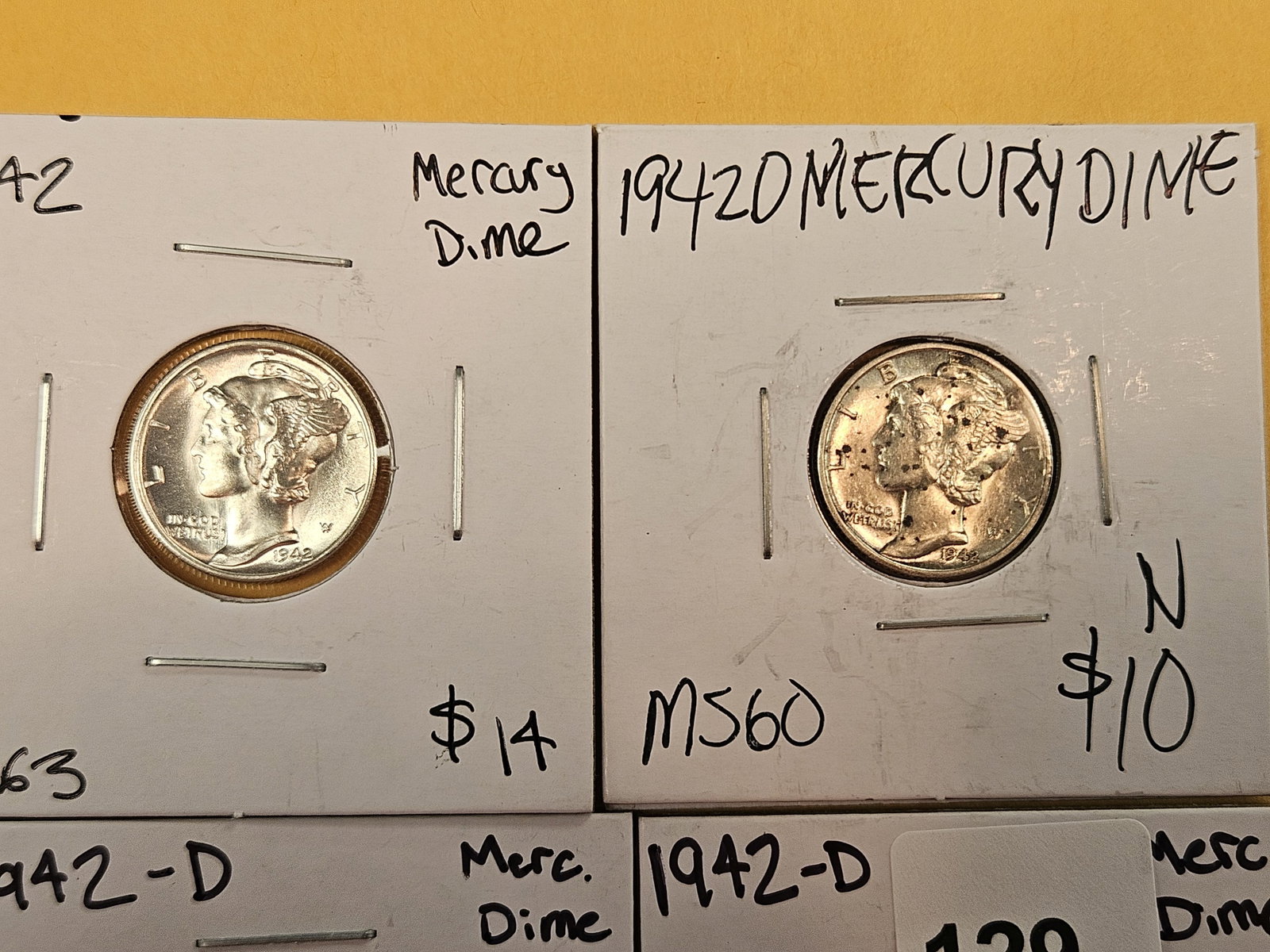 Four Mixed Silver Dimes - 2