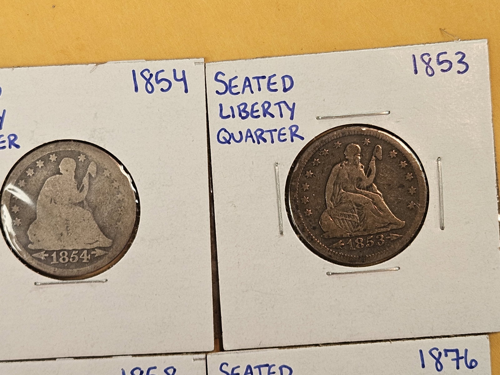 Six mixed Seated Liberty Silver Quarters - 3