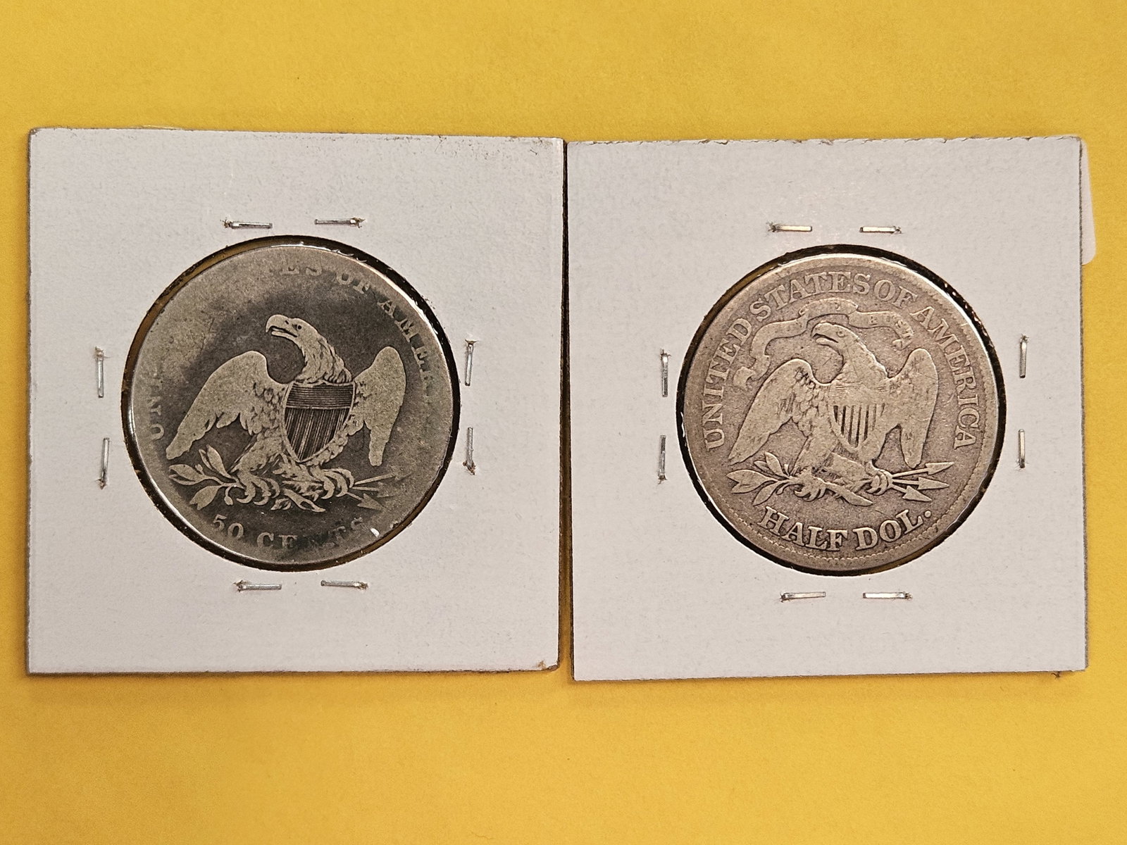 1837 Capped and 1877 Seated Liberty silver Half Dollars - 2