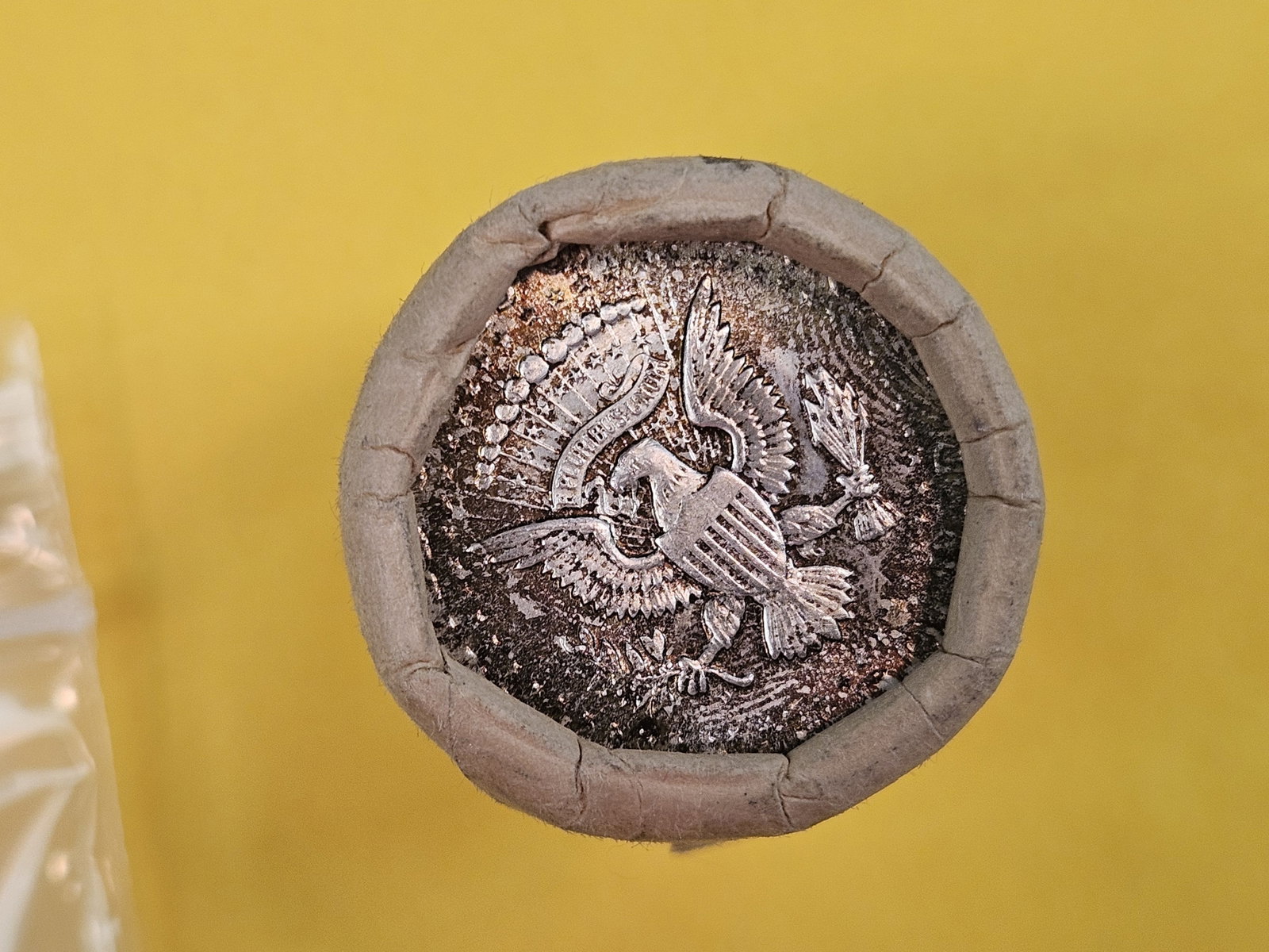Unopened bank wrapped roll of silver Half Dollars - 3
