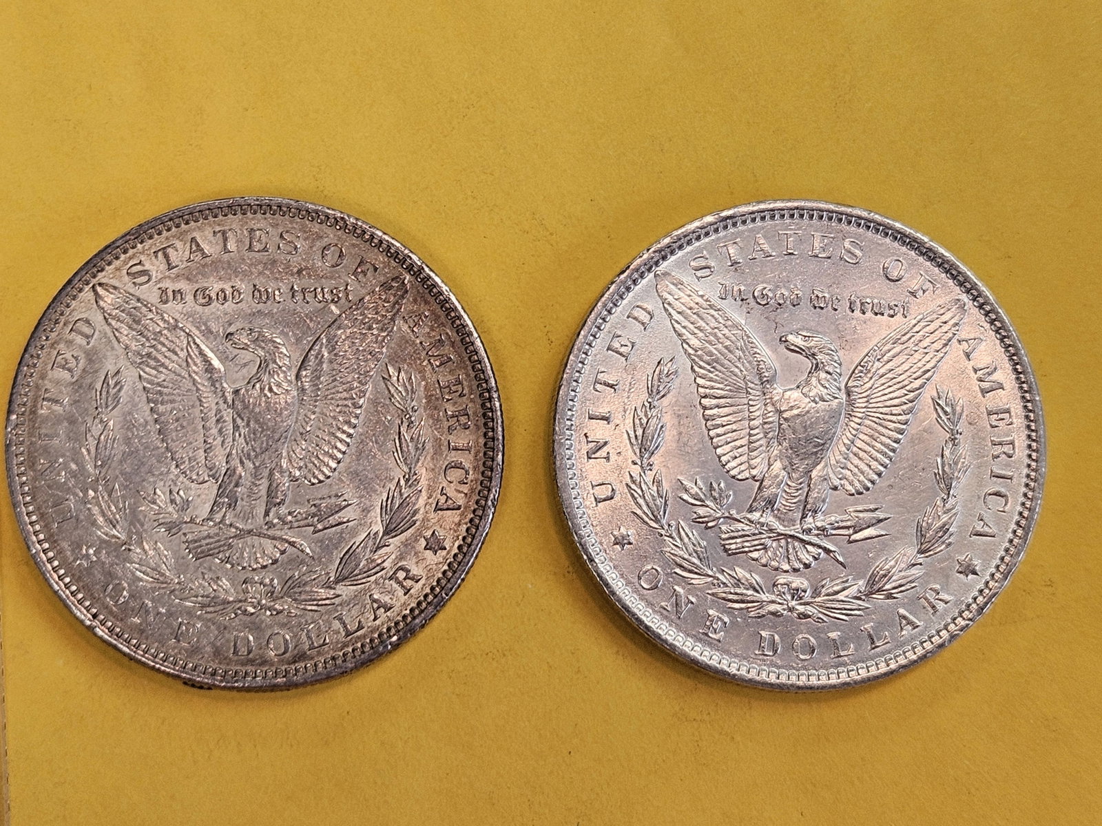 Two About Uncirculated Plus Morgan silver Dollars - 3