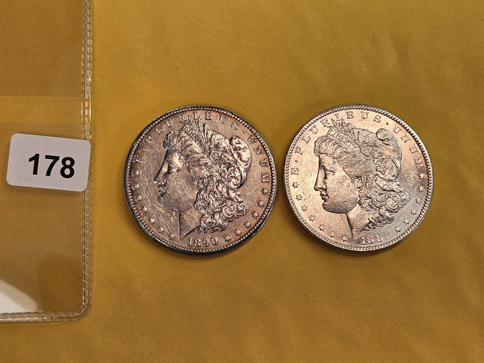 Two About Uncirculated Plus Morgan silver Dollars - 2