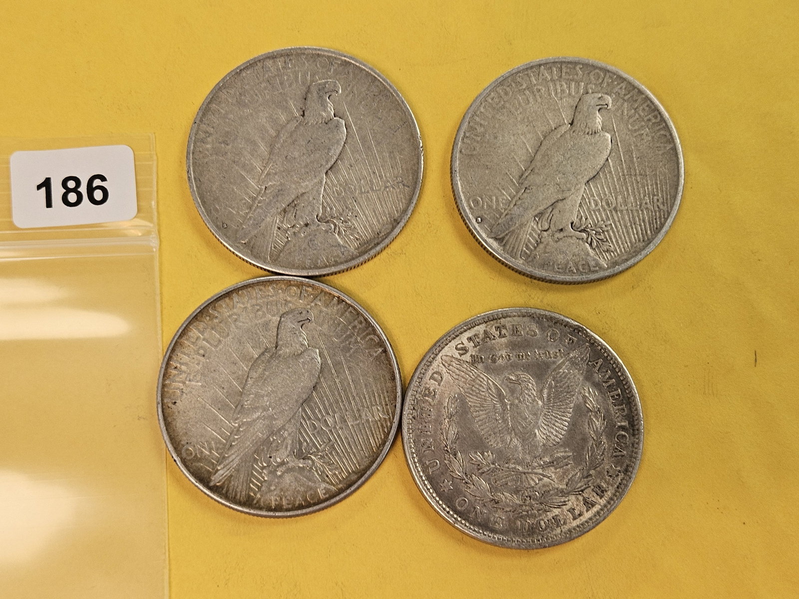 Four mixed Silver Dollars - 2