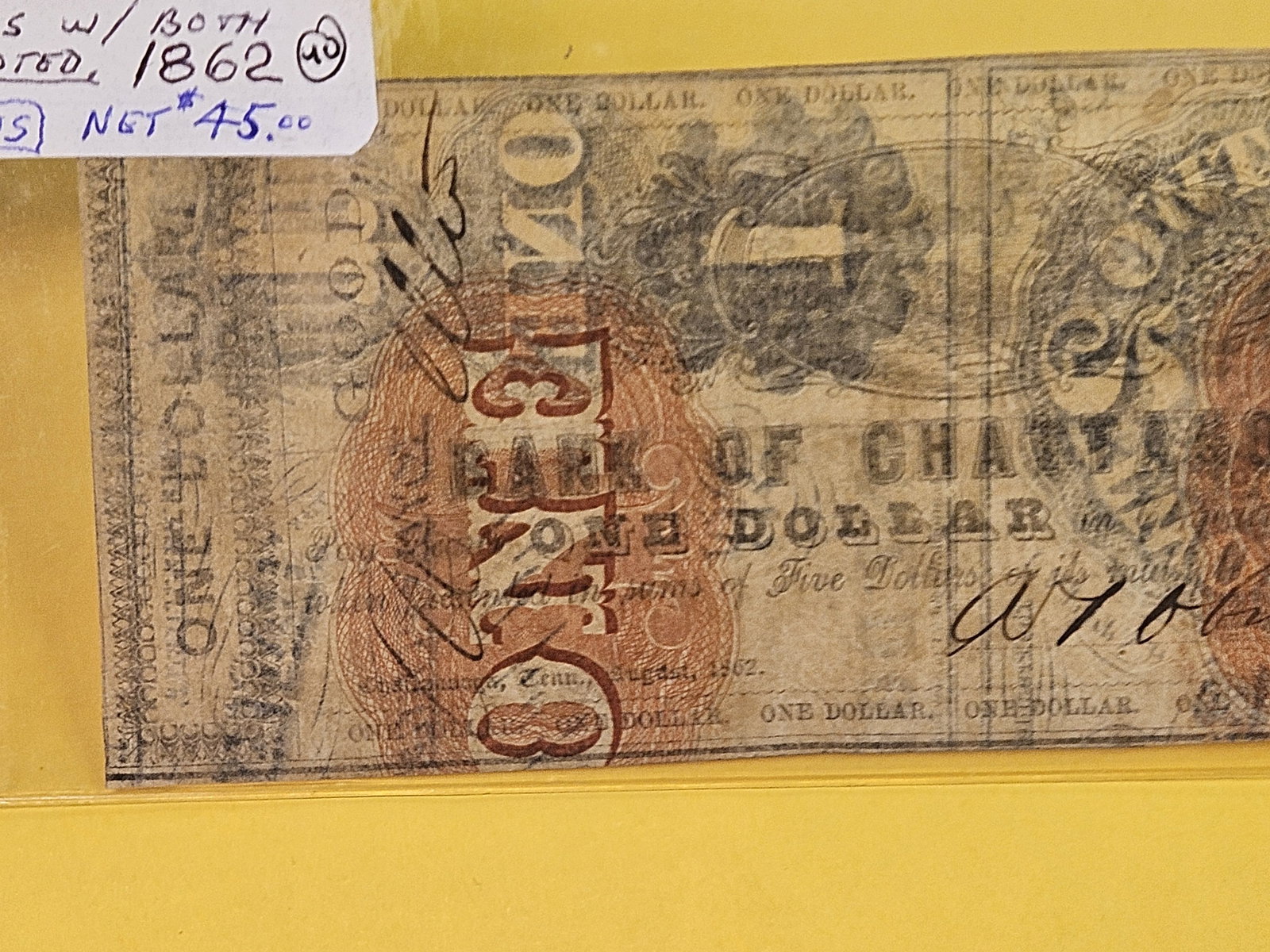 * Rare * 1862 Bank of Chattanooga Dollar - 3