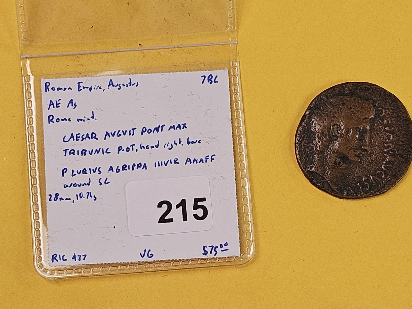 ANCIENT! Roman Empire, Augustus 7 BC - 2