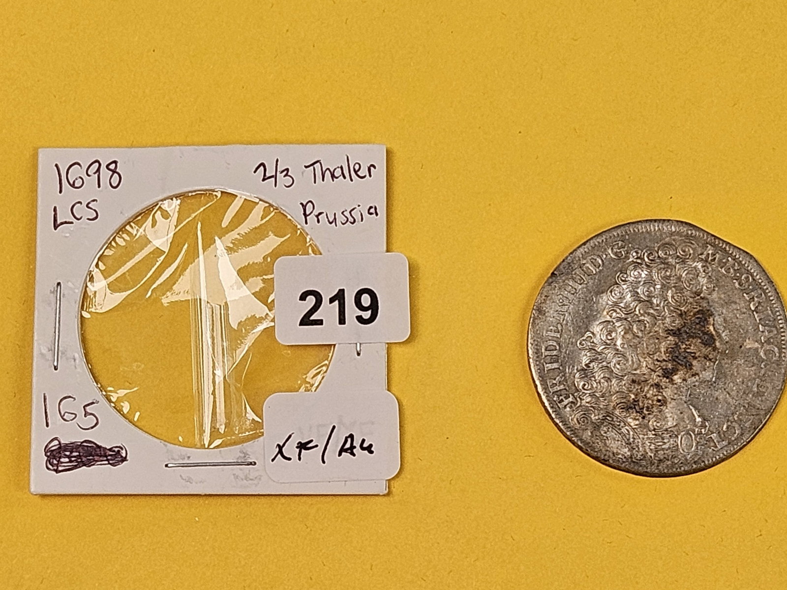 ** BETTER 1698 German States Prussia silver 2/3 Thaler - 2