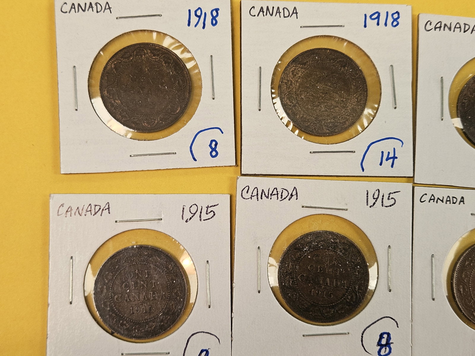 Twelve, nice, mixed, Canadian Large Cents - 2