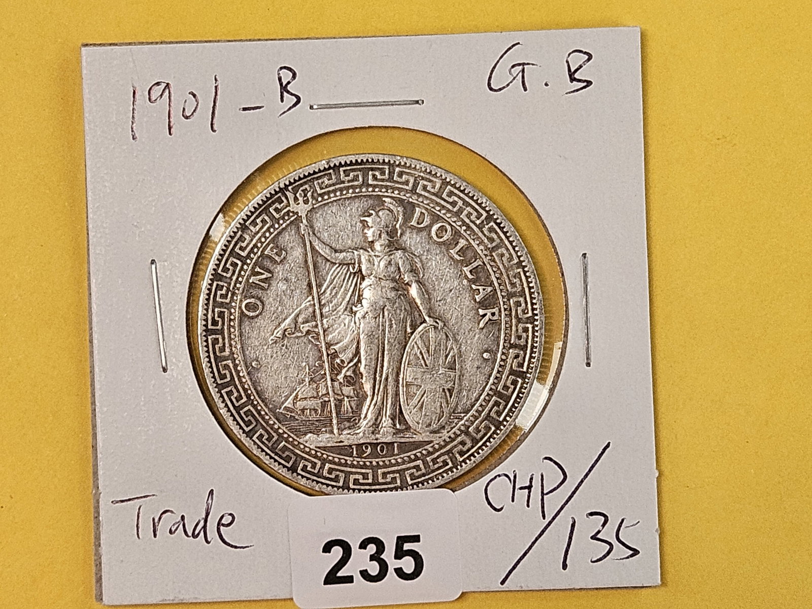 Cooler 1901 Great Britain silver Trade Dollar - 2
