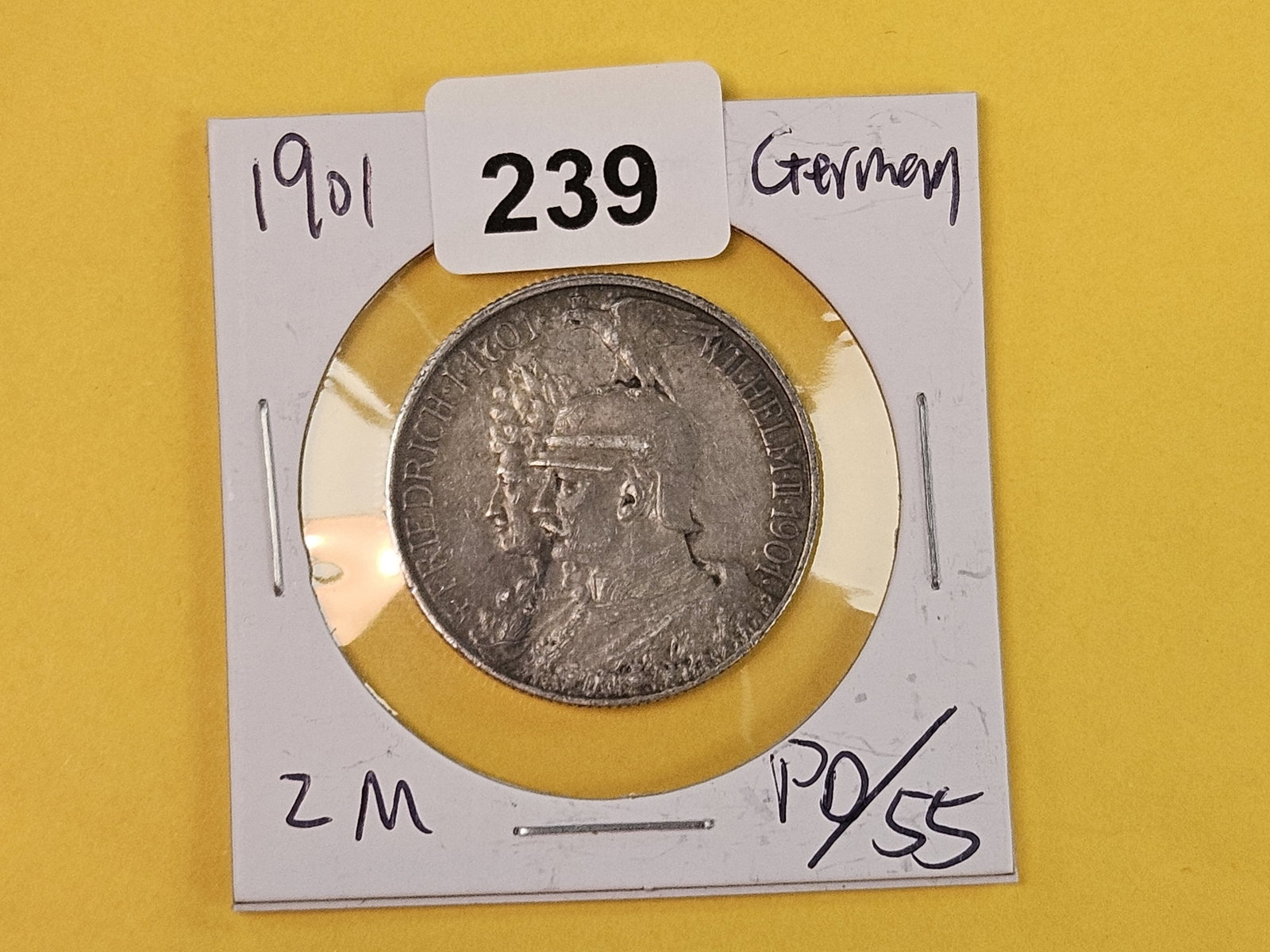 About Uncirculated Plus 1901 German silver 2 marks - 2