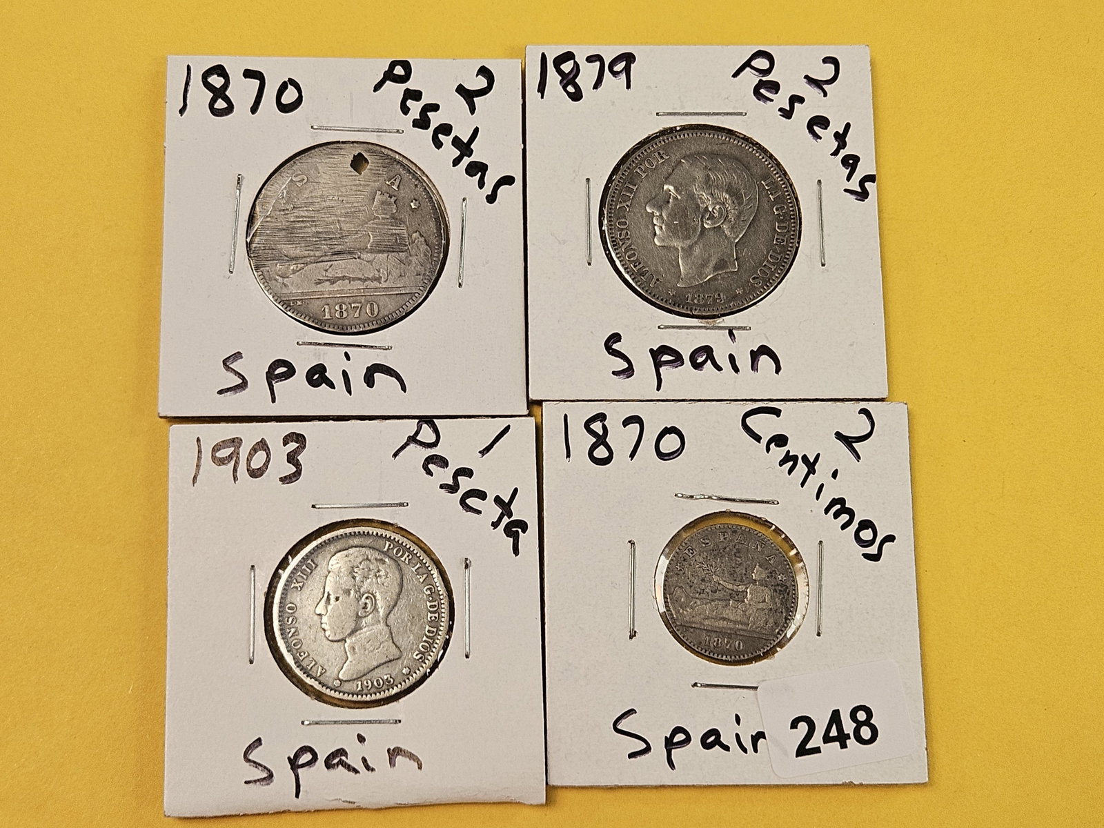 Four mixed Silver coins from Spain - 2