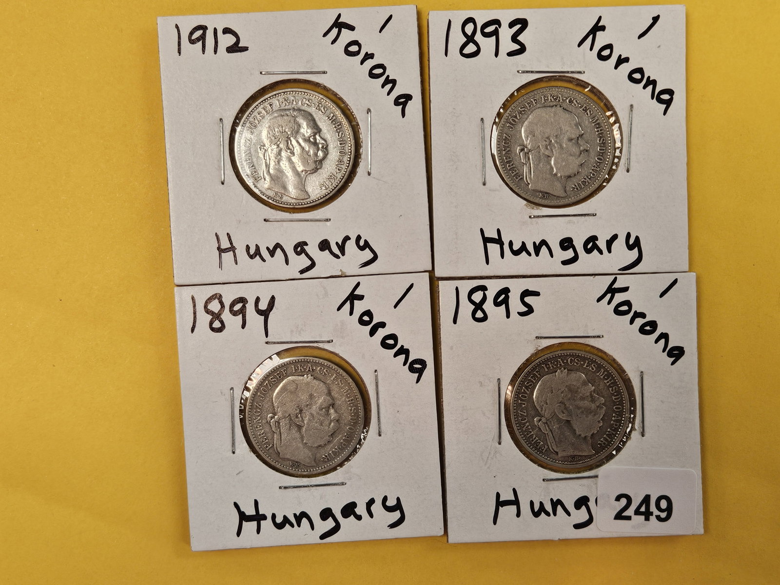 Four mixed Silver coins from Hungary: 1800 and 1900's