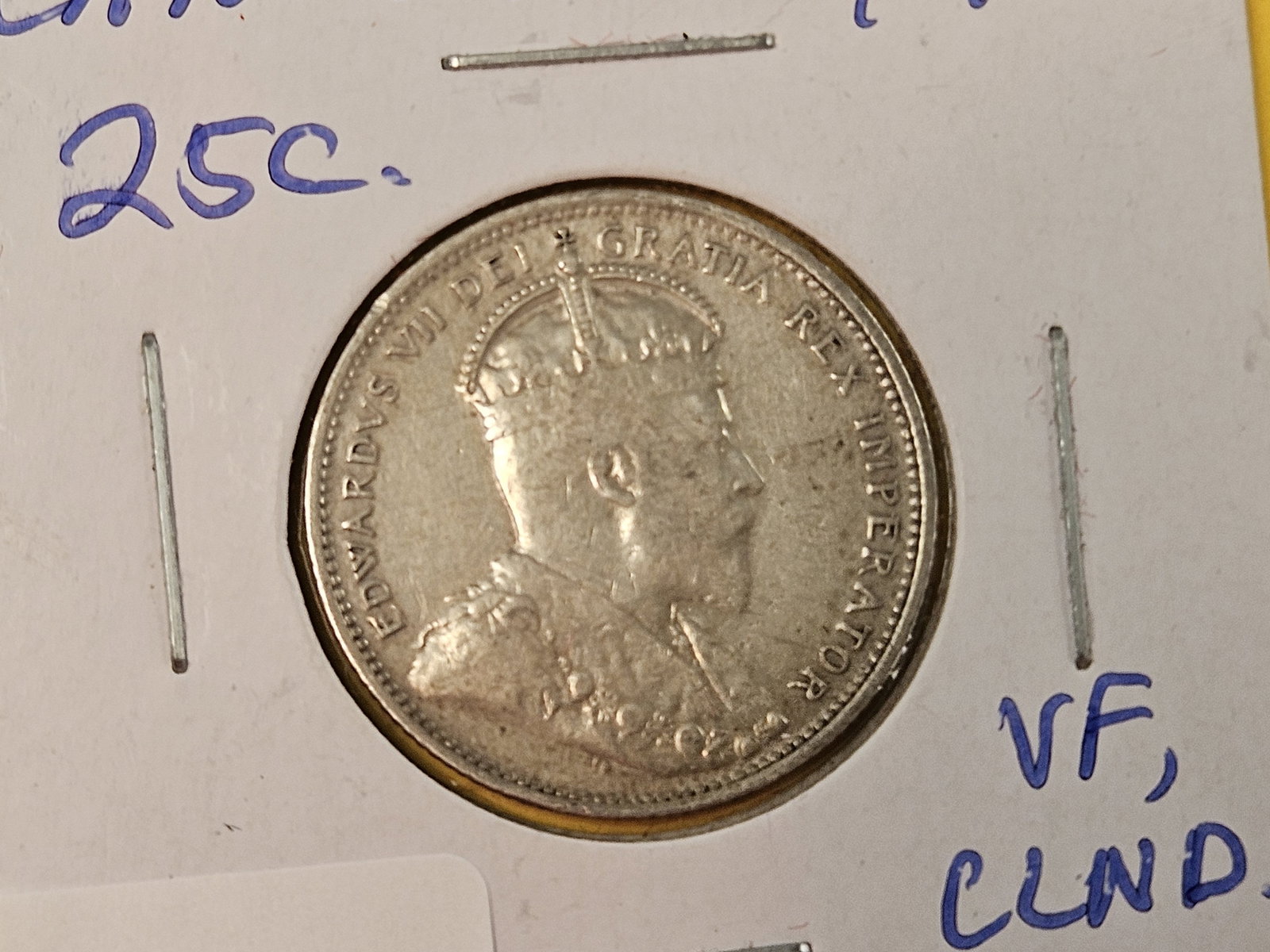 1905 Canada silver 25 cents: Lightly circulated