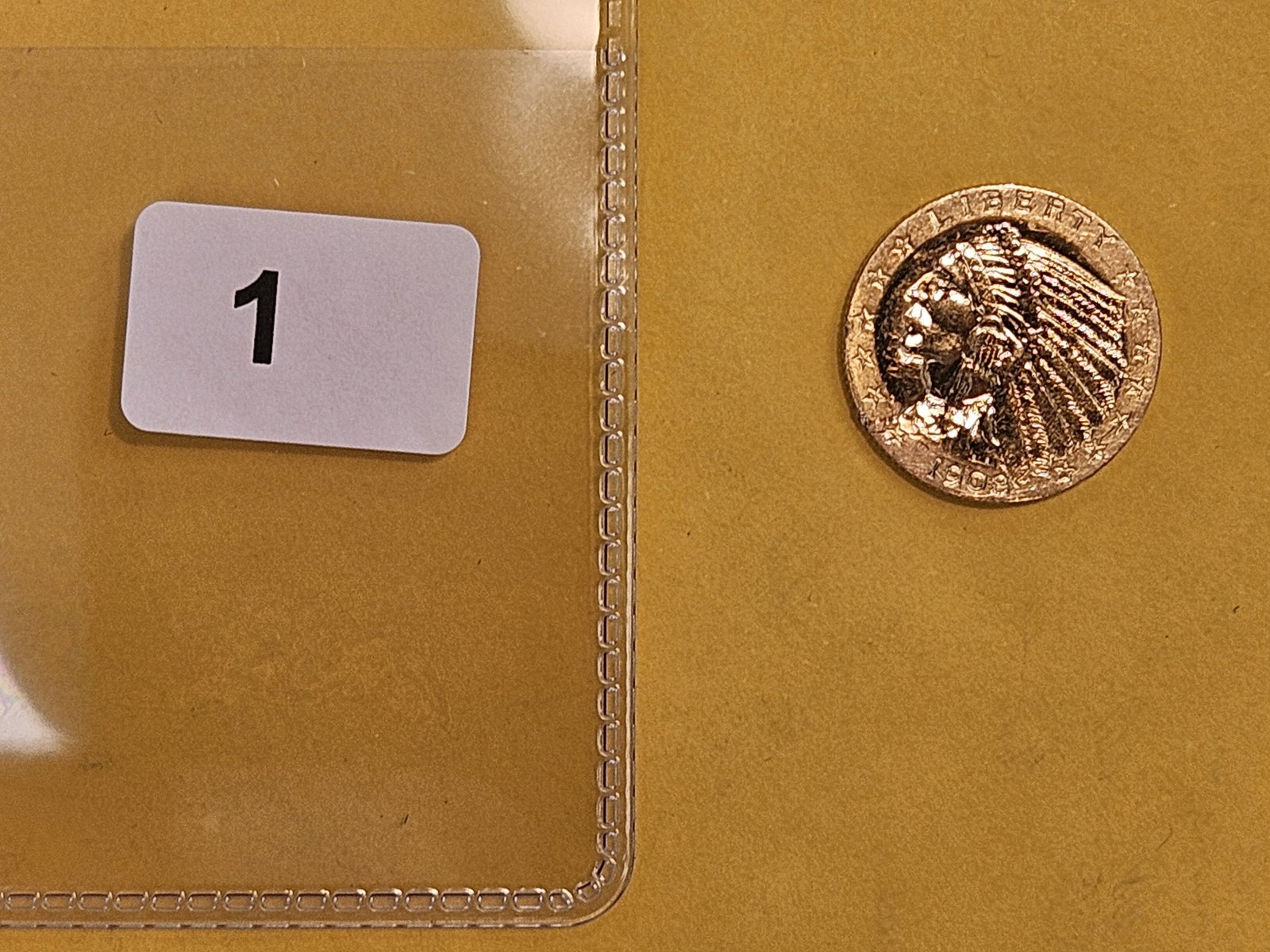 GOLD! Bright 1908 Indian Head Gold $2.5 Dollar Quarter Eagle - 2