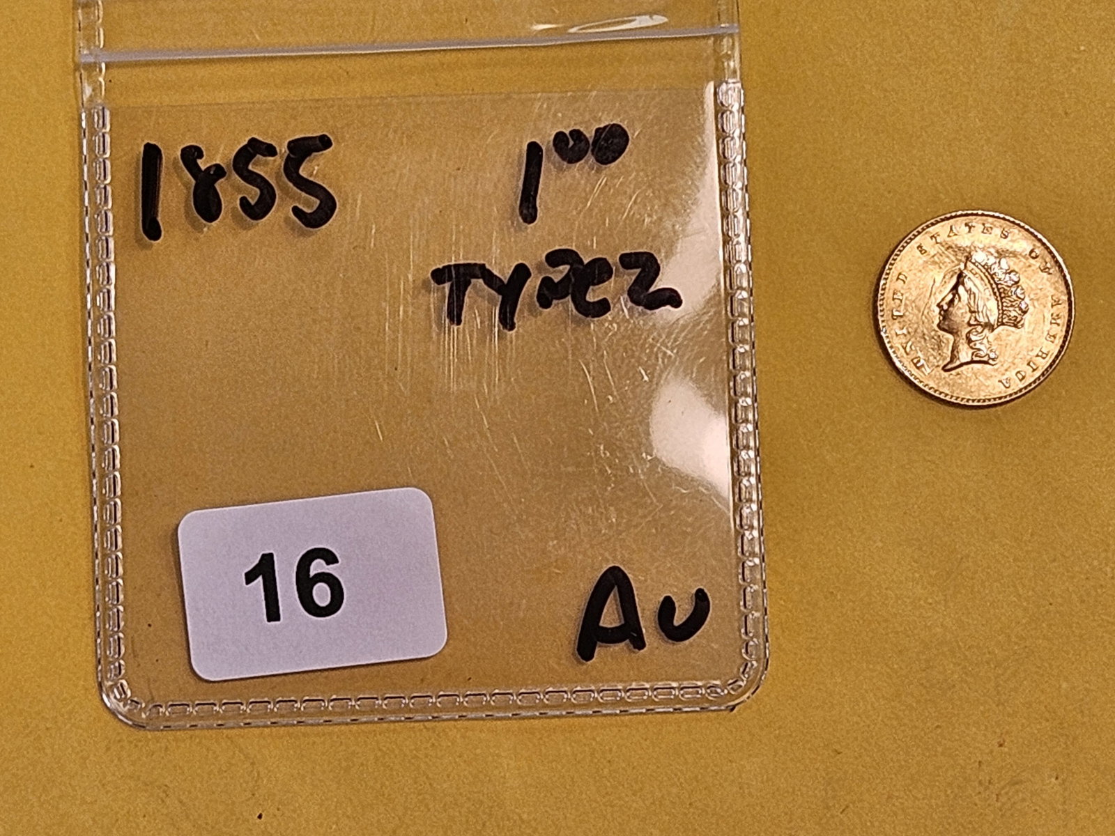 GOLD! Brilliant About Uncirculated plus 1855 Gold Dollar - 2