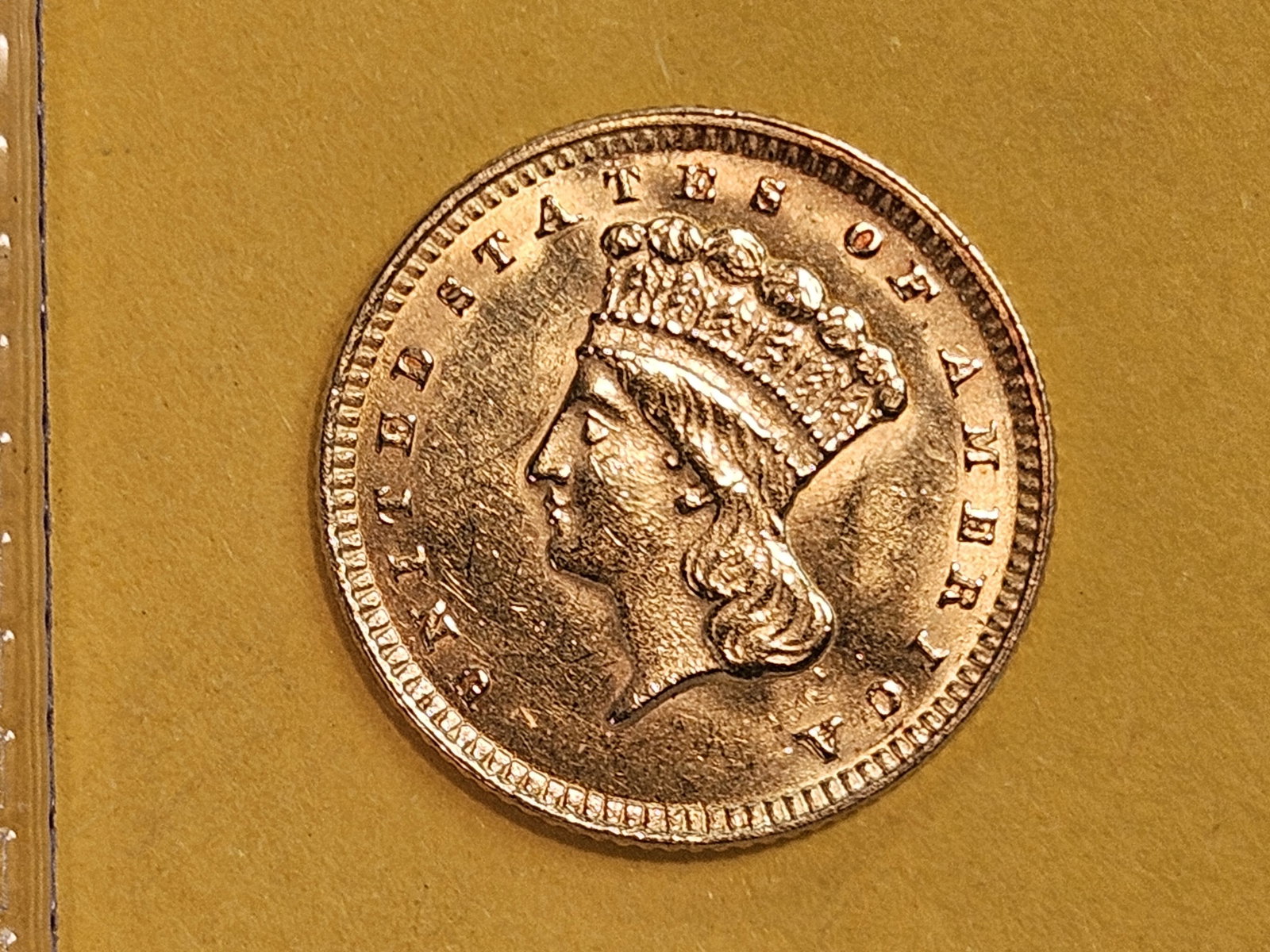 GOLD! Brilliant About Uncirculated plus 1874 Gold Dollar - 3