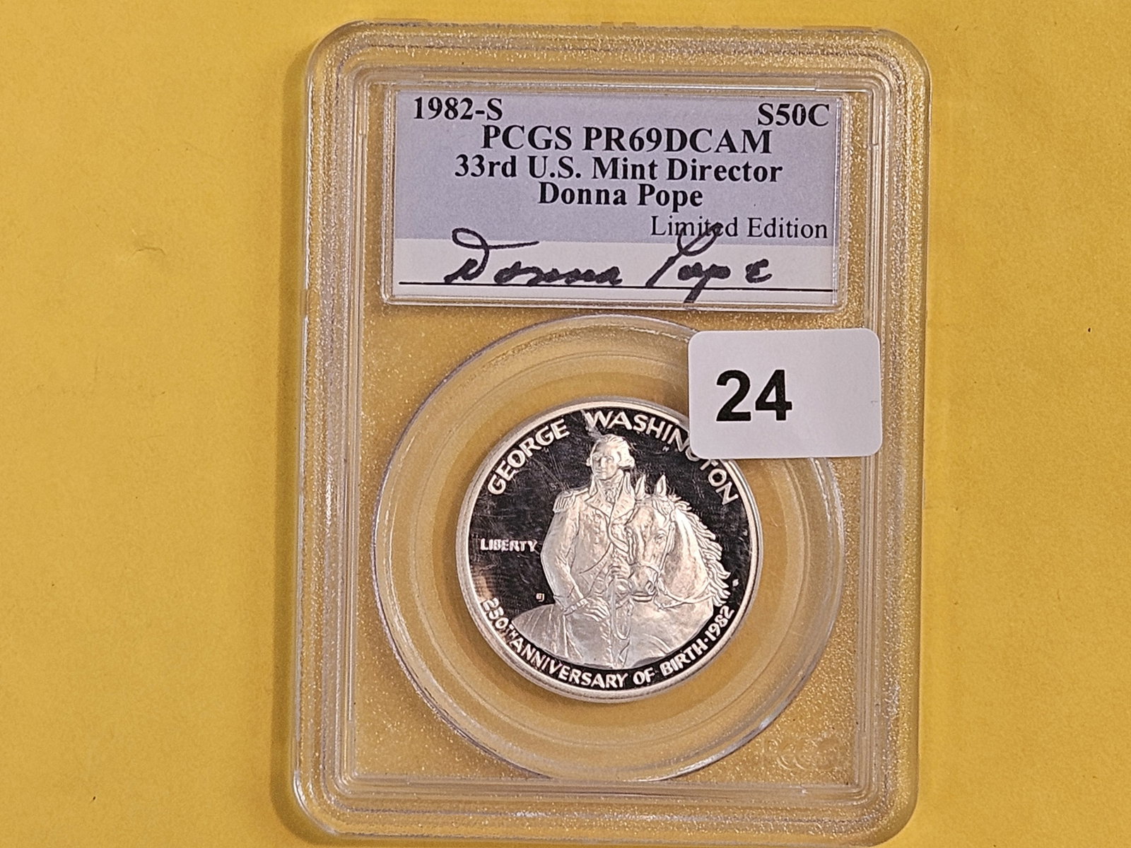 PCGS 1982-S Silver Commemorative Half Dollar in Proof 69 Deep Cameo - 2