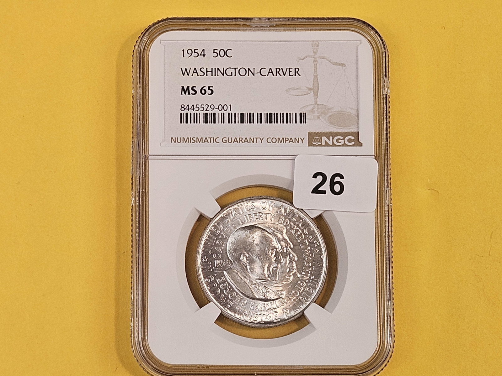 GEM! NGC 1954 Commemorative silver Half dollar in Mint State 65 - 2