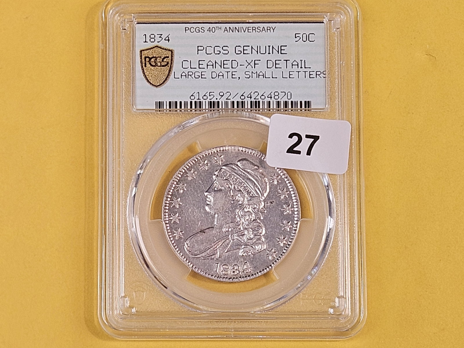 NEW-OGH! PCGS 1834 Capped Bust Half Dollar in Extra Fine plus - details - 2