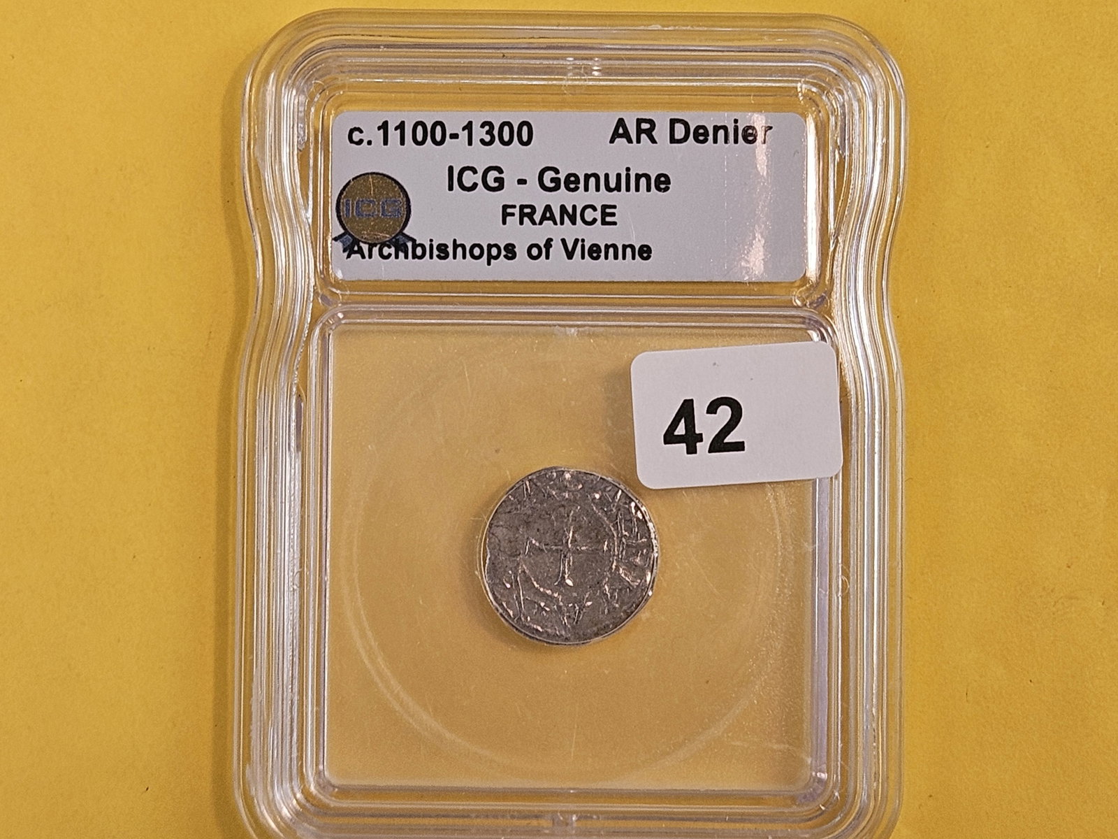 MEDIEVAL! ICG c. 1100 - 1300 Silver Denier - 2