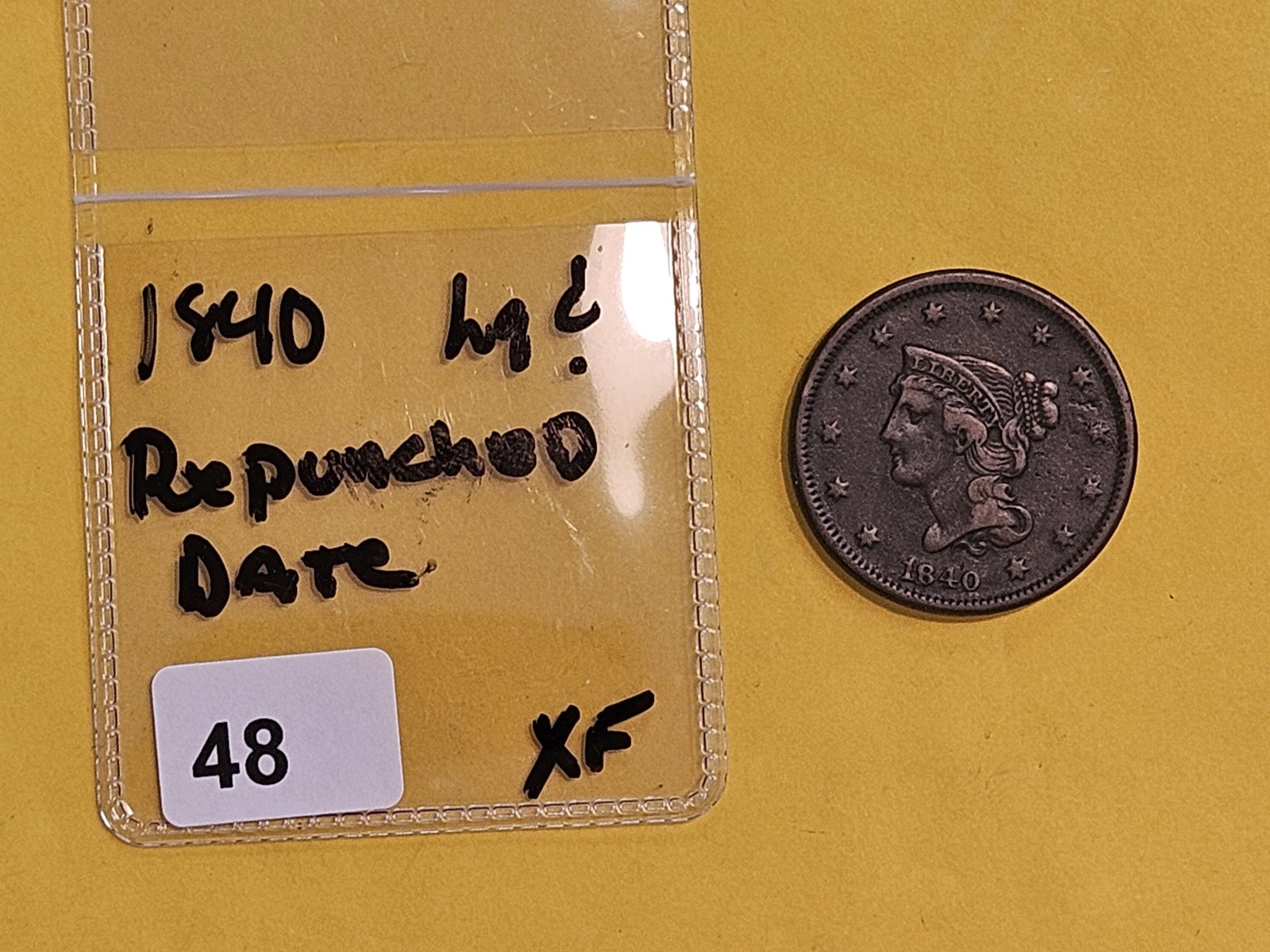 1840 Braided Hair Large Cent in Extra Fine - 2