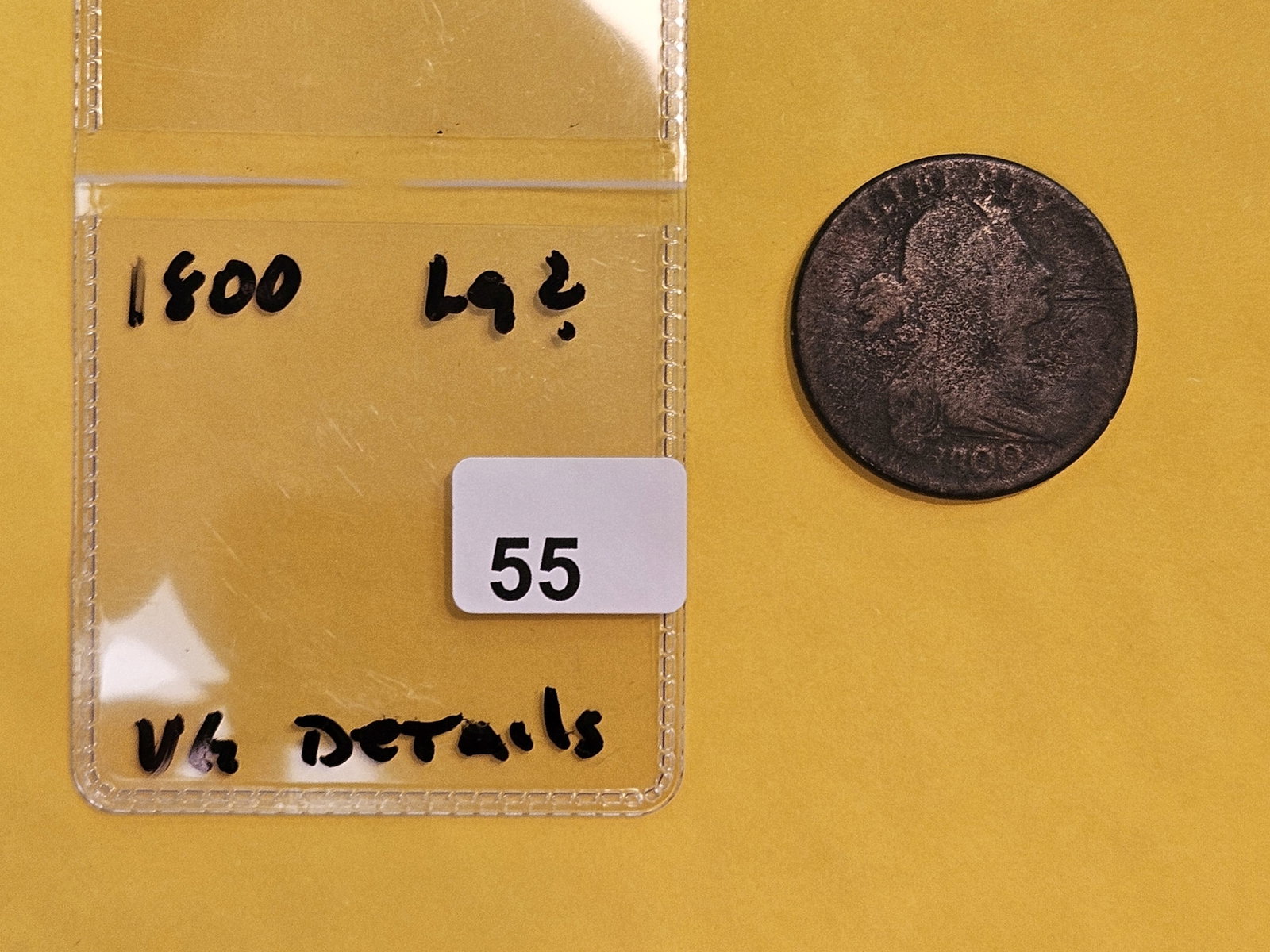 1800 Draped Bust Large Cent in Very Good - details - 2