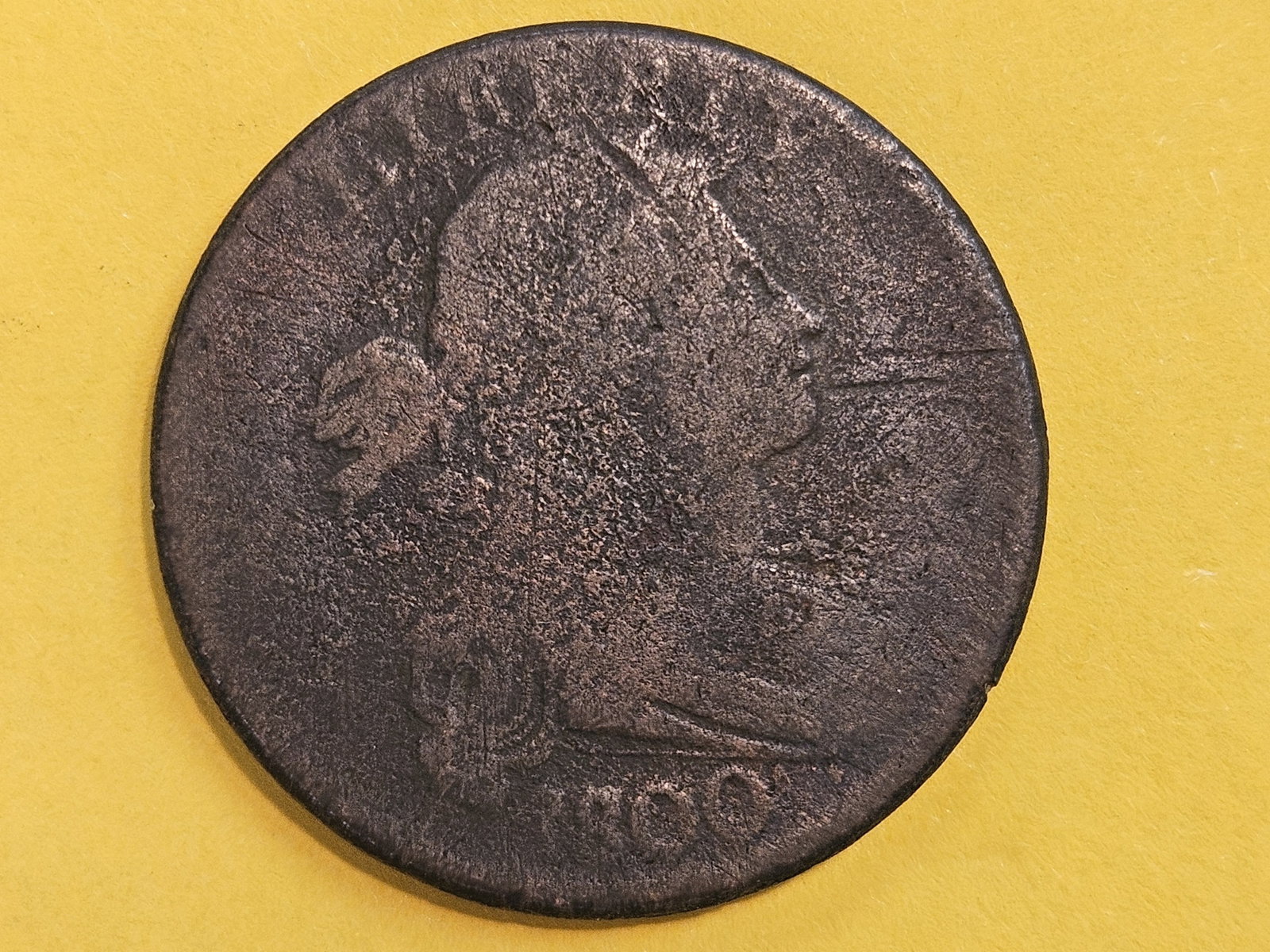 1800 Draped Bust Large Cent in Very Good - details - 3