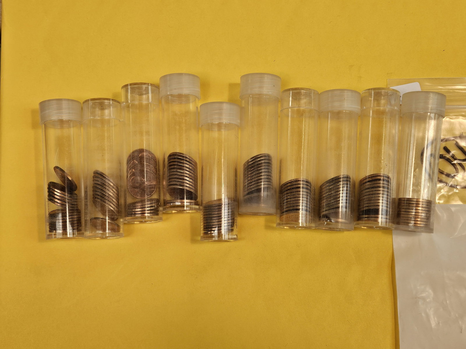 Ten mixed, partial, rolls of Red Uncirculated Wheat cents - 2