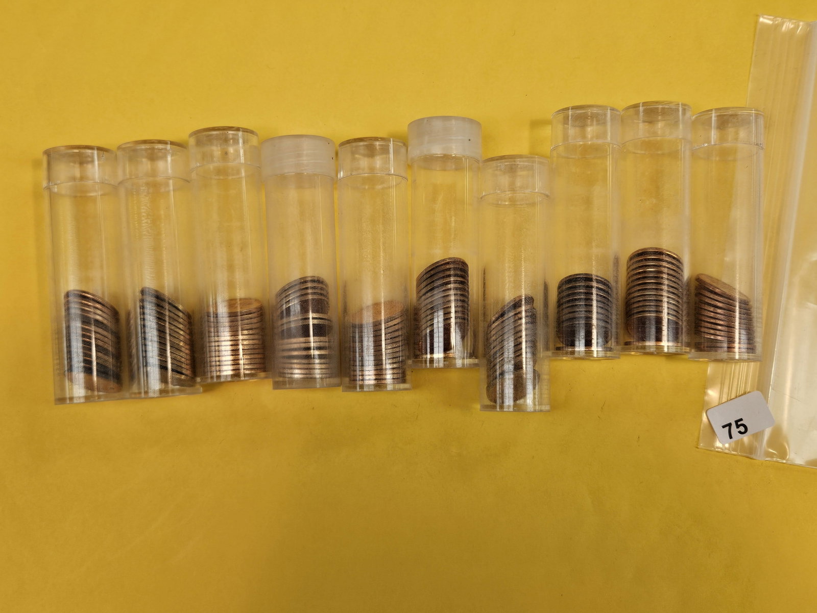 Ten mixed, partial, rolls of Red Uncirculated Wheat cents - 2