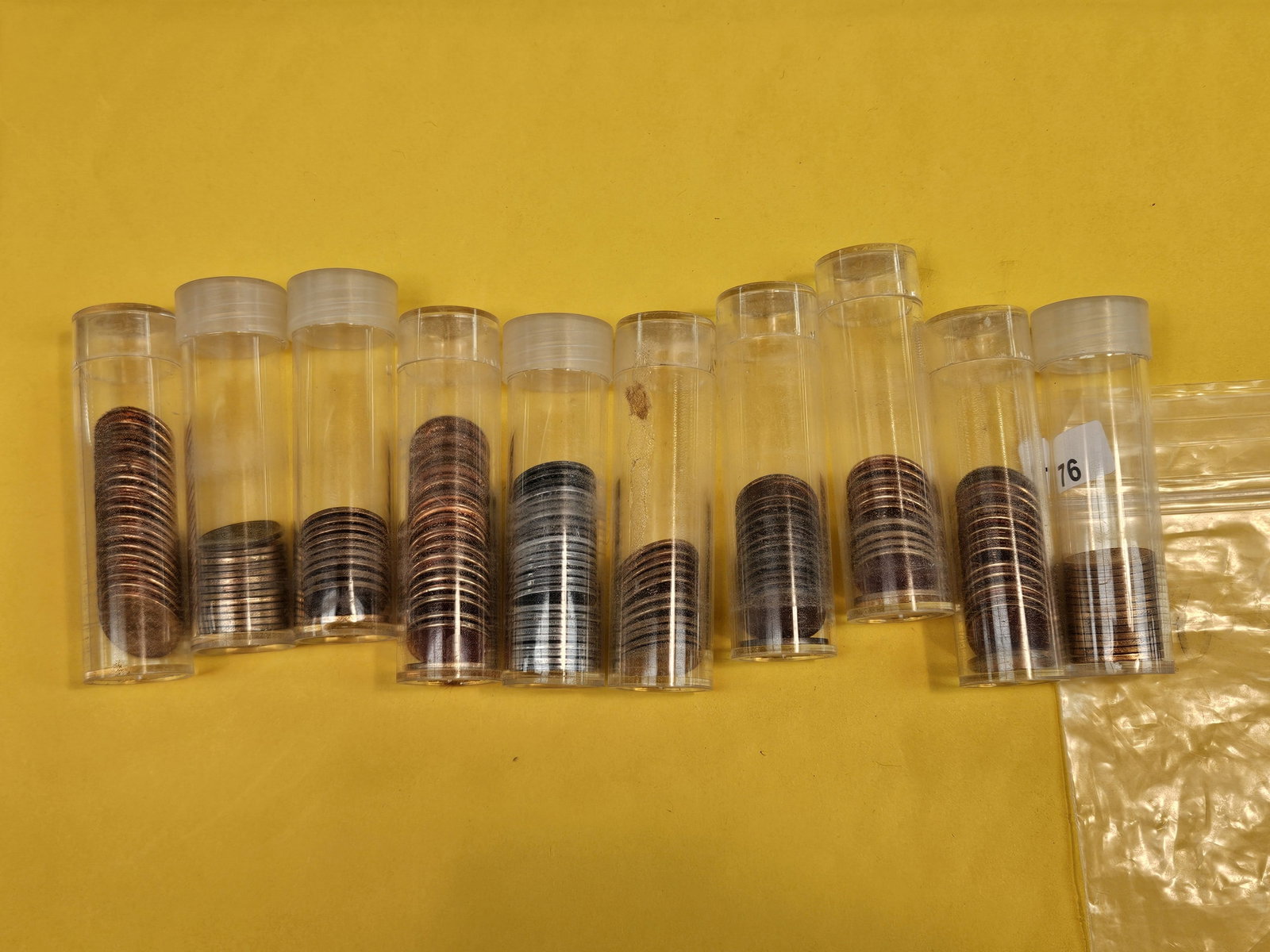 Ten mixed, partial, rolls of Red Uncirculated Wheat cents - 2