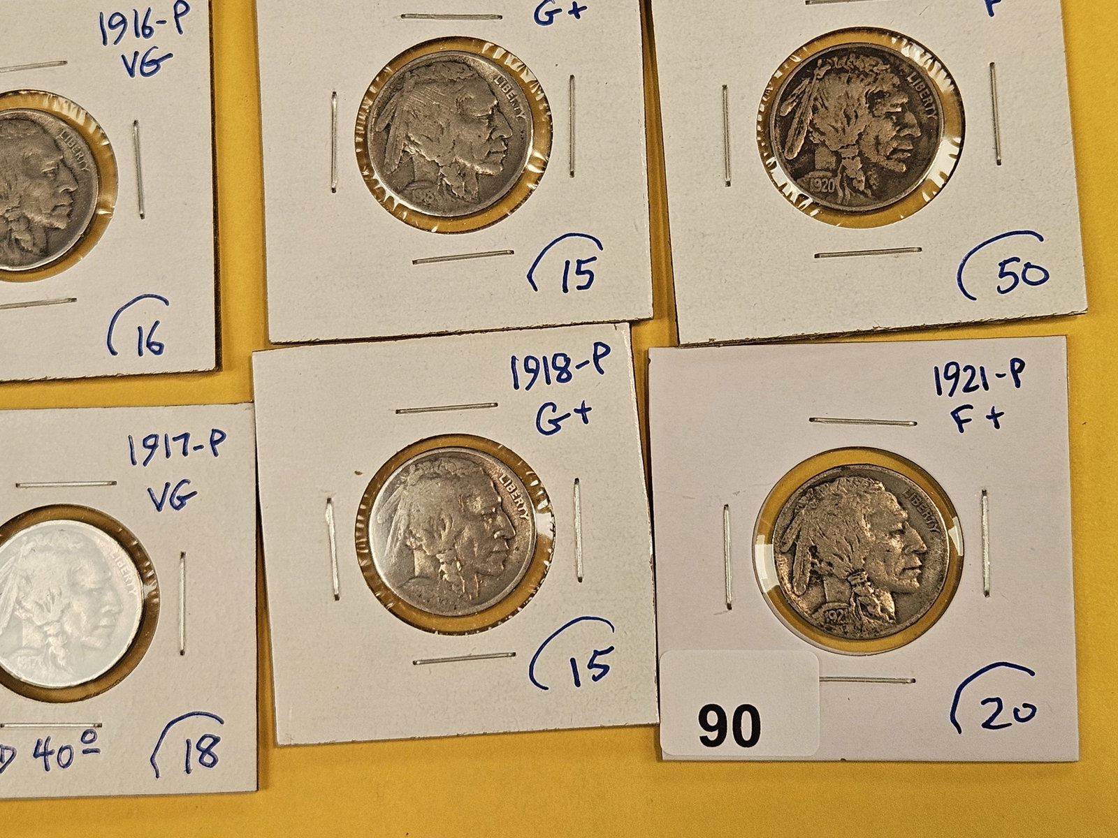 Fifteen mixed Buffalo Nickels - 7