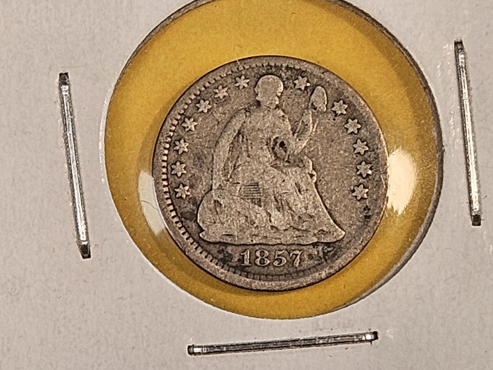 Seated silver Half-Dime and two Seated Silver Dimes - 2