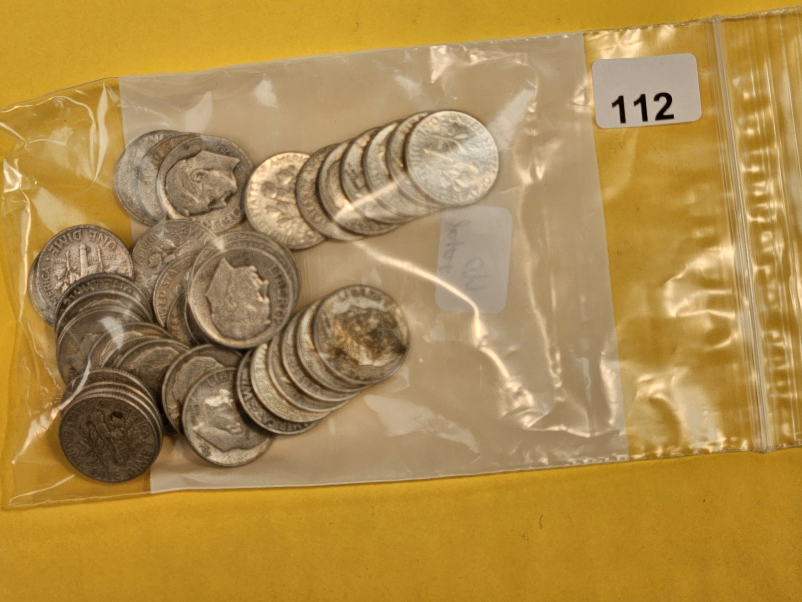 Forty mixed silver Roosevelt Dimes: Mixed dates and grades