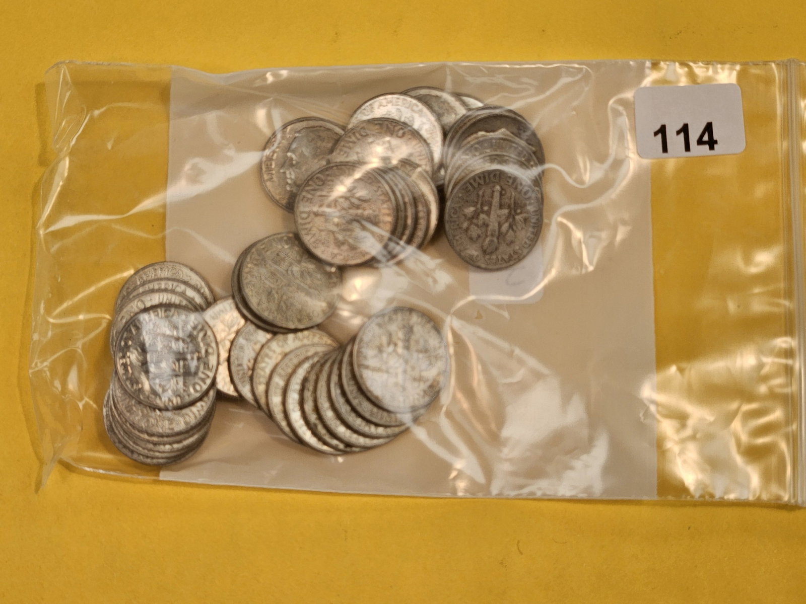 Forty mixed silver Roosevelt Dimes: Mixed dates and grades
