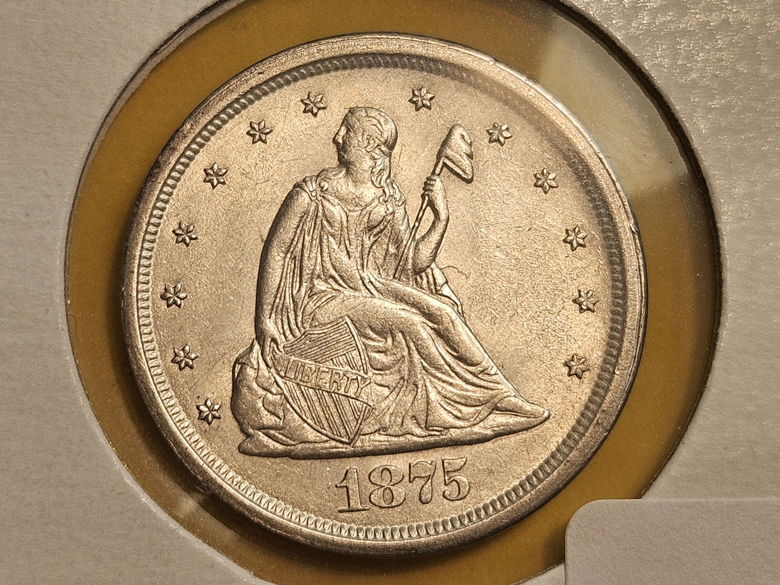 ** SCARCE ** Choice Brilliant Uncirculated 1875-S Twenty Cent piece: Fantastic piece! Amazing condition! Great luster!