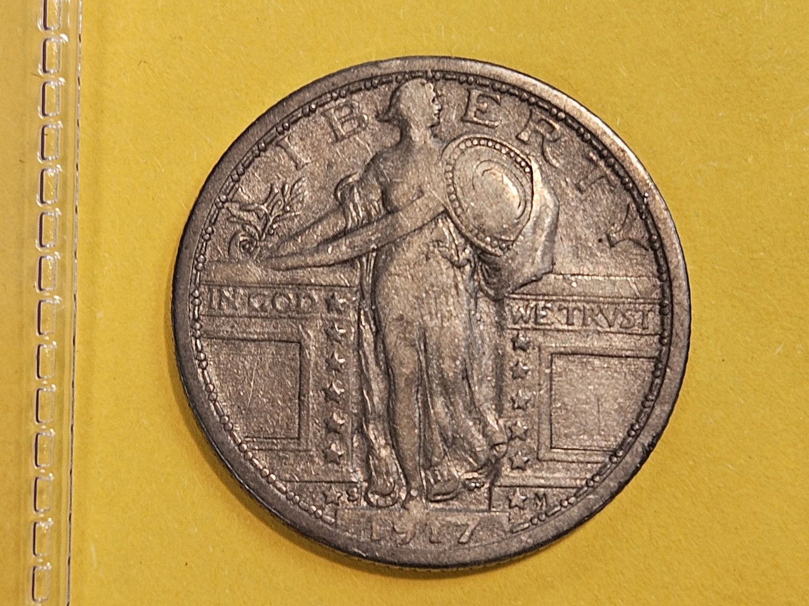 1917-S Standing Liberty silver Quarter in Very Fine - 3