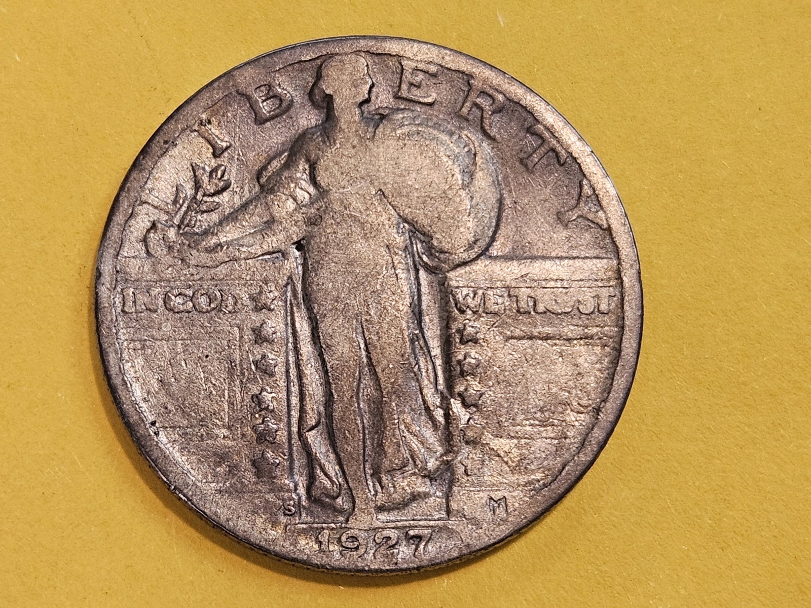 Semi-key 1927-S Standing Liberty Quarter: In Very Good