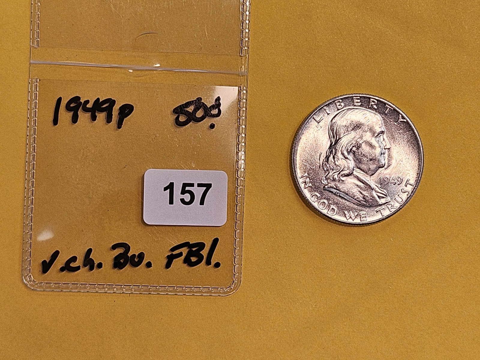 Very Choice Brilliant Uncirculated 1949 Franklin Half Dollar FBL - 2