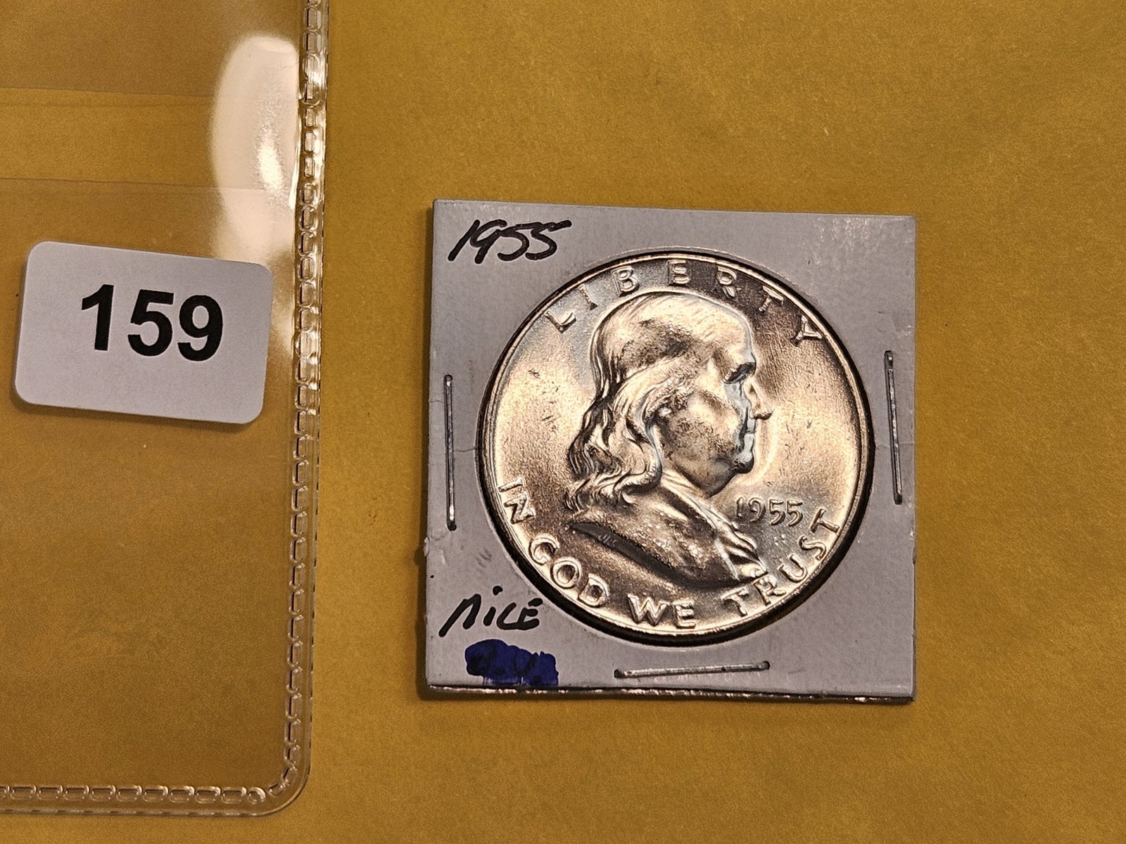 GEM Brilliant Uncirculated 1955 Franklin silver Half dollar - 2