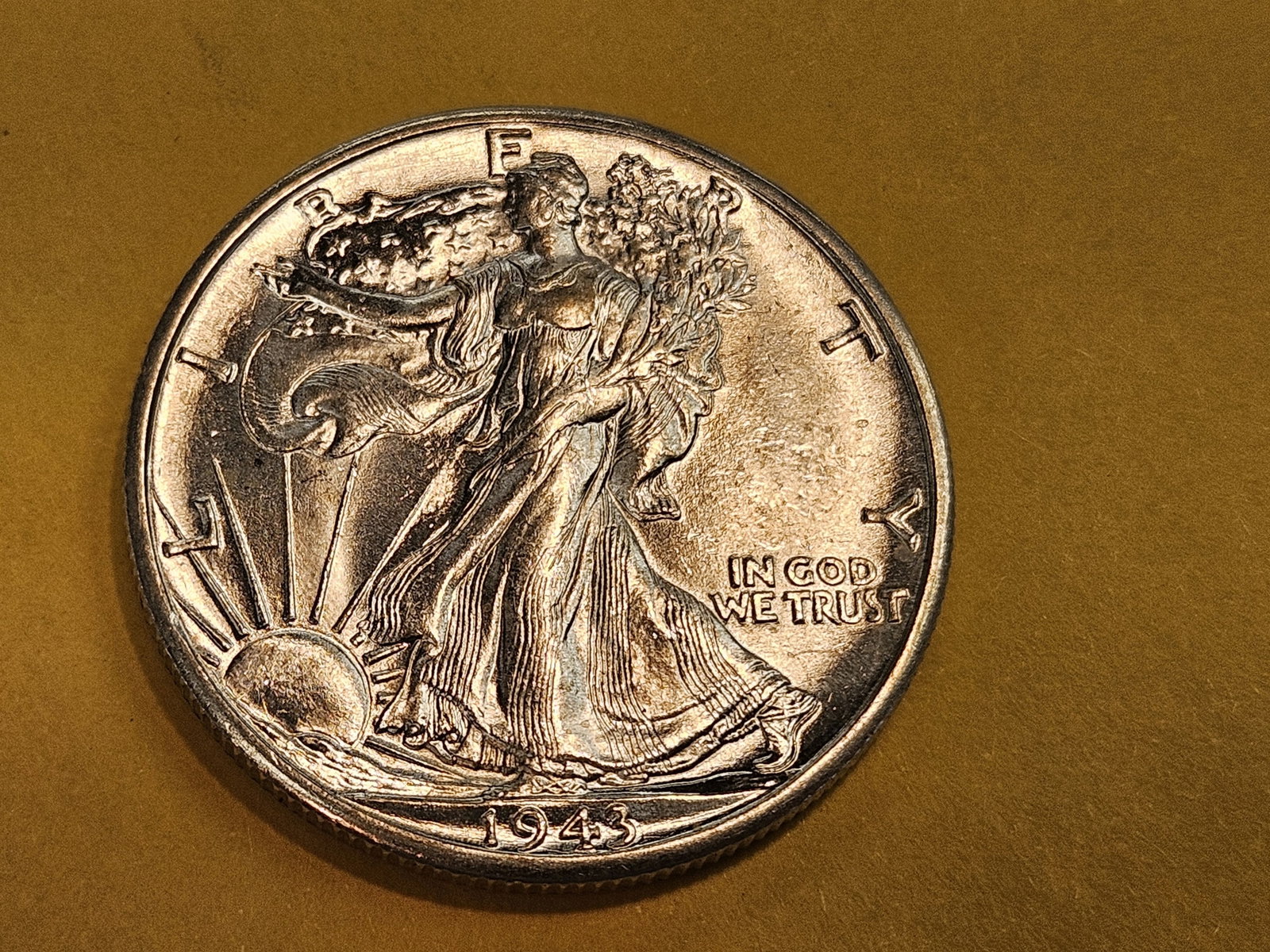 Choice Brilliant Uncirculated plus 1943-D Walking Liberty half Dollar - 3