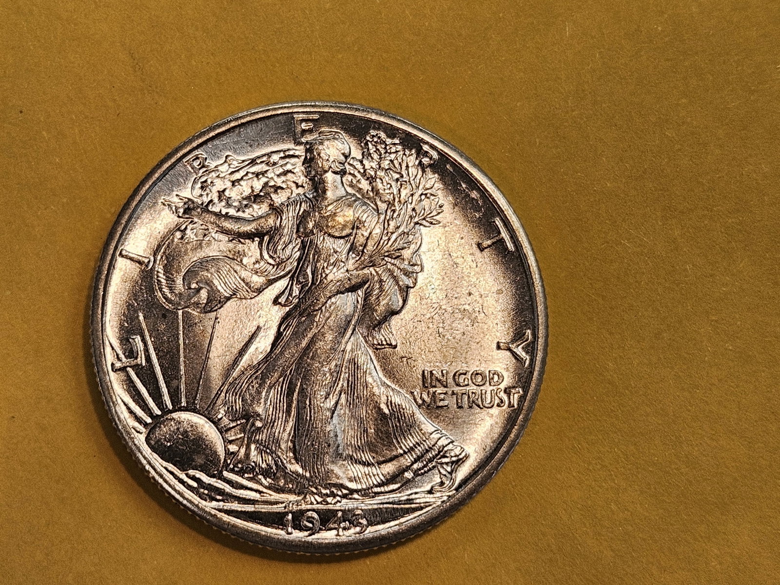 Choice Brilliant Uncirculated plus 1943-D Walking Liberty half Dollar - 4