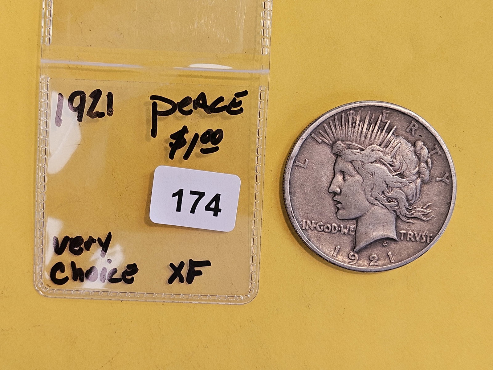 ** KEY DATE ** 1921 Peace Silver Dollar in Extra Fine - 2