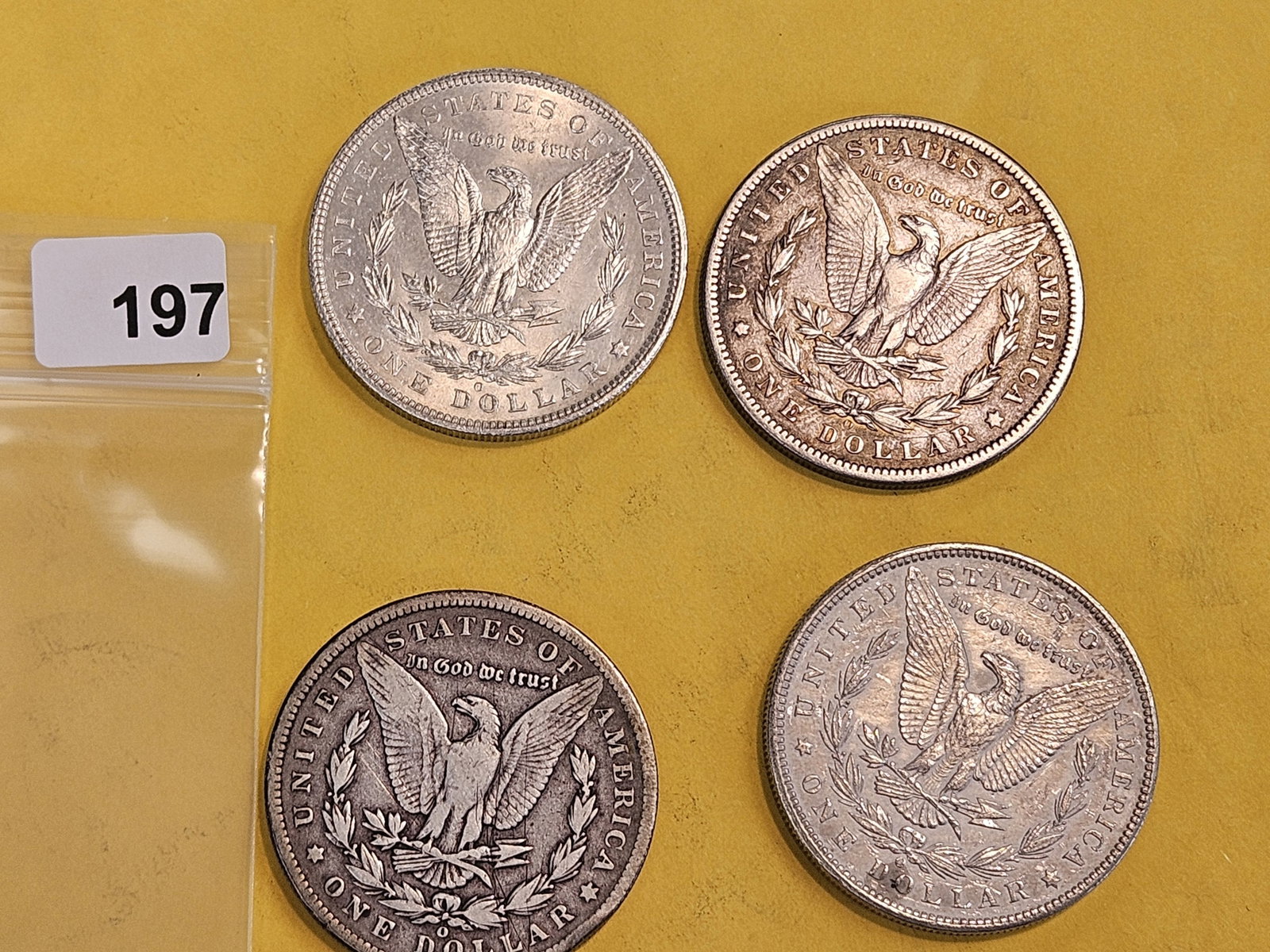 Four Morgan Silver Dollars - 2