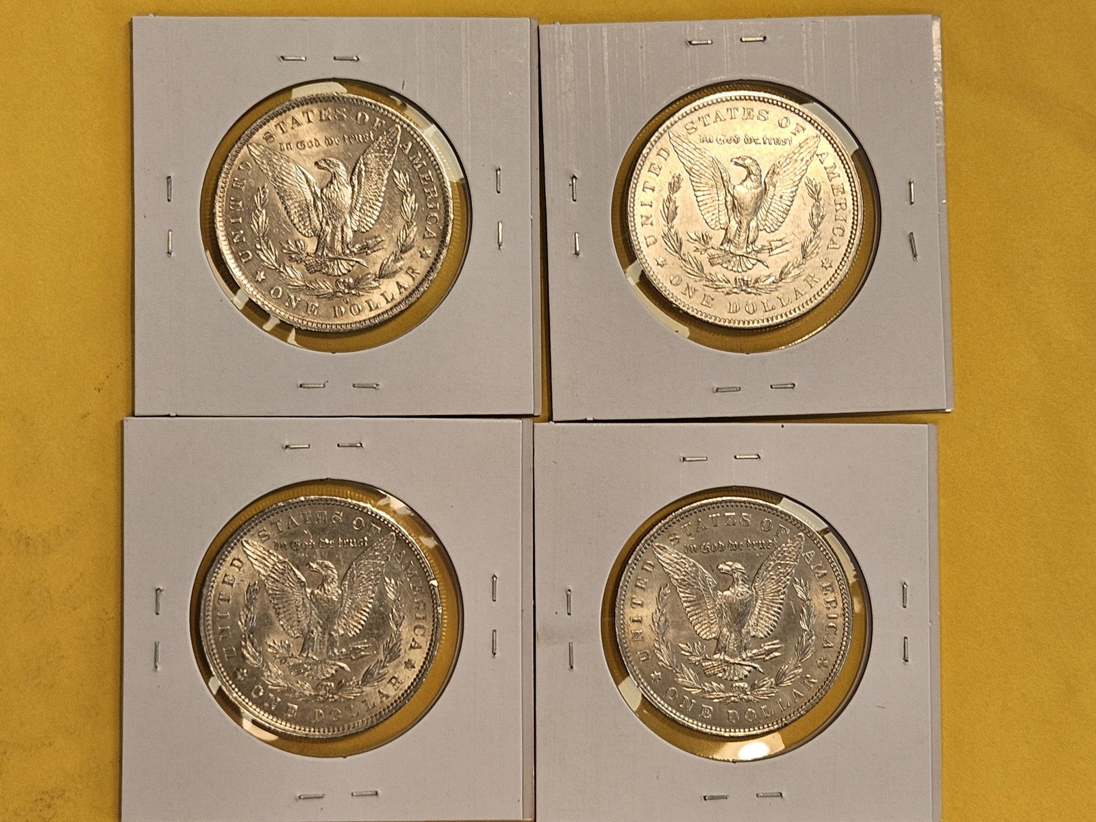 Four Brilliant About Uncirculated Morgan Silver Dollars - 3