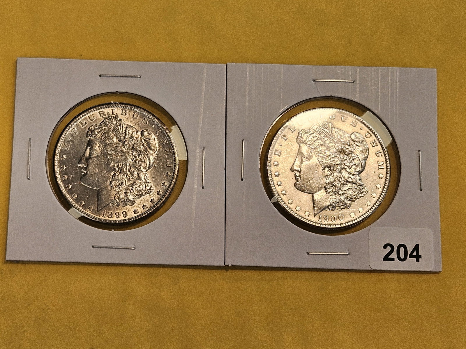 Two Brilliant About Uncirculated Morgan Silver Dollars - 2